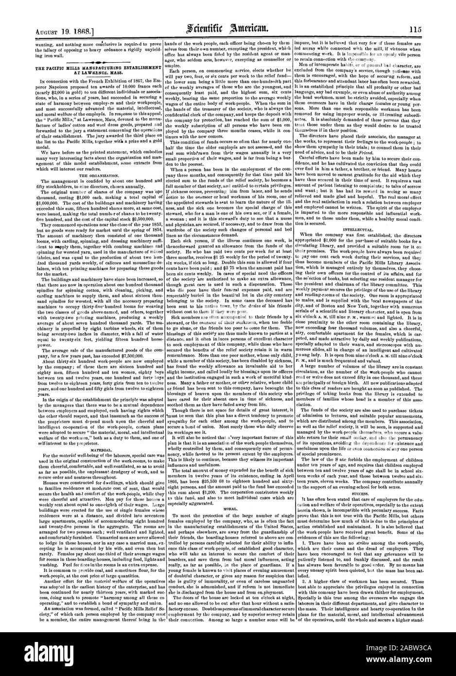 L'ÉTABLISSEMENT DE FABRICATION DES USINES DU PACIFIQUE À Saint-laurent. Masse, Scientific American, 1868-08-19 Banque D'Images