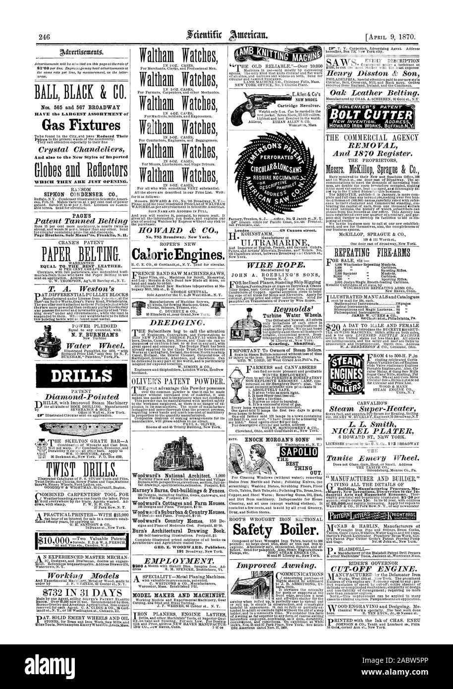Xcitittific Amtvican. BALL BLACK & CO. n os 565 et 567 Broadway ont le plus grand assortiment d'appareils à gaz des lustres en cristal et aussi aux nouveaux styles de jantes IMPORTÉES QUI AREUST Relloctors ils alld ouverture. Condenseur SIPHON CO. LE BREVET DE PAGE PAGE Courroies bronzée frères seul Manuf'rs Franklin N. . Courroies de papier. Égale à la meilleur cuir. T. A. Weston's N. F.1B DU JRNHAM roue de l'eau. Les forets forets Diamond-Pointed. Les modèles de Montres Montres Waltham Waltham Waltham Waltham Waltham Montres Montres Montres HOWARD & Co. n°785 Broadway New York. Les moteurs de l'apport calorique. Le dragage. Harney Banque D'Images