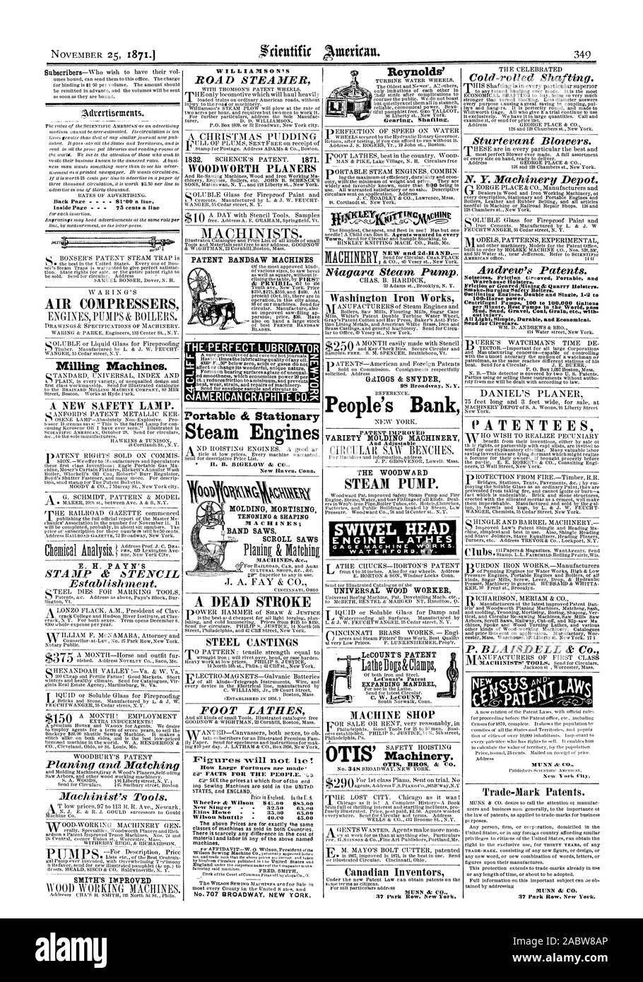 Retour Page -00 une ligne à l'intérieur de la page 75 c. un air ligne COMPRESSERS fraiseuses. Une nouvelle lampe de sûreté. E. H. PAYN'S STAMP & 'STENCIL Mise en place. Le brevet de Woodbury et de rabotage Outils du machiniste correspondant. SMITH'S Amélioration de la BOAD STEA3IIK WOODWORTH RABOTEUSES MACHINES SCIE BREVET AMÉRICAIN THETERFECT 4 -49 GRAPHITE 'CO:3c' à l'arrêt des moteurs à vapeur ec Portable H. B. BIGELOW & Co., New Haven (Connecticut) moulages d'ACIER DES TOURS À PIED ligil INUNCININt FIKiert5NOUVELLE et 2d.part de la pompe à vapeur de Niagara. Washington Iron Works & attIGGS SNYDER 98 N. Broadway Banque Populaire variété améliorée en matière de machines de moulage Banque D'Images