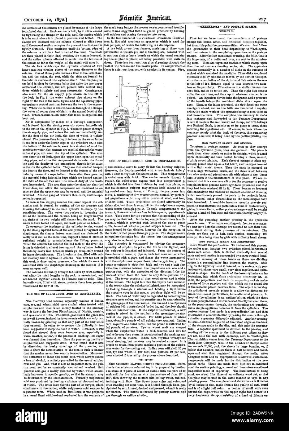 452 lkientifir MEMININI 12 octobre 1872.11 lllll numéro II. Comment les timbres-poste sont complexes. La FAÇON DONT LES TIMBRES SONT PERFORÉES 4.1. ieuuiuii, Scientific American, 1872-10-12 Banque D'Images