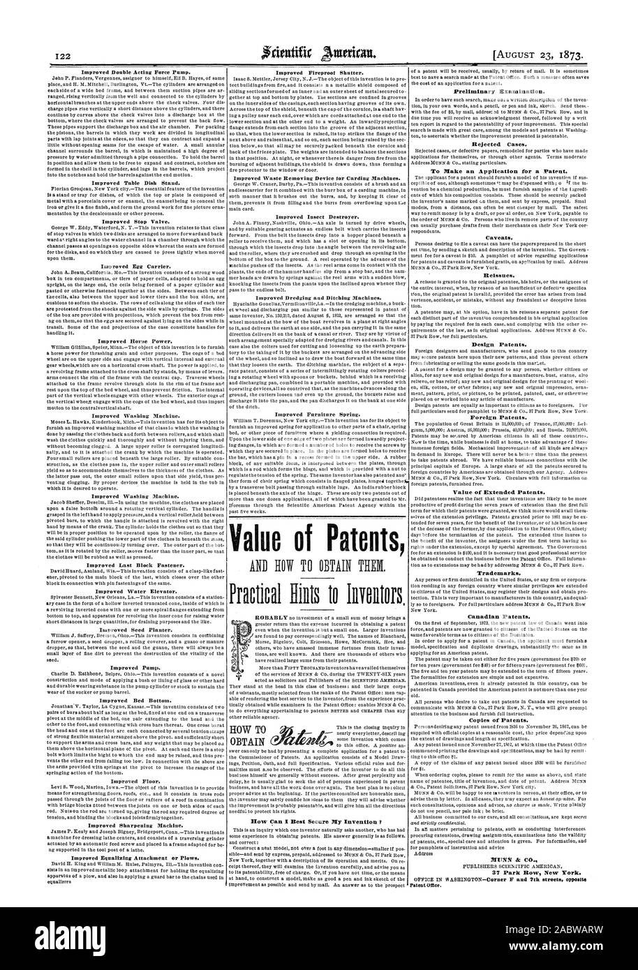 L'amélioration d'obturation coupe-feu. L'amélioration de la suppression des déchets pour des machines à carder. L'amélioration de destroyer d'insectes. L'amélioration des opérations de dragage et d'excavation des machines. Meubles amélioré au printemps. L'examen préliminaire. Cas rejetés. Pour faire une demande de brevet. Mises en garde. Les rééditions. Les brevets de dessin ou modèle. De l'étranger. Les brevets. La valeur des brevets étendus. Marques déposées. Brevets canadiens. Des copies des brevets. Mee des brevets. L'amélioration de la Force à double effet pompe. Amélioration de l'assiette de table support. Amélioration de la vanne d'arrêt. L'amélioration de l'alimentation. Amélioration de la machine à laver. Amélioration de la machine à laver. L'amélioration de la fixation du dernier bloc. Amélioration de la qualité de l'eau Banque D'Images