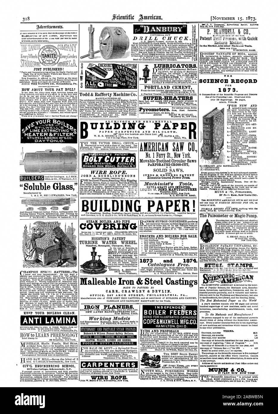 Le mandrin. Vient de paraître ! Comment DE VOTRE ROULEAU DE PAYER ? &Réchauffeur filtre. BUILDERS SOLUBLES Glass' MERSON NERSNI W U Todd & Rafferty Machine Co. lubrificateurs. SUPER-ciment alumineux réchauffeurs et ornementales "CONSTRUIRE PAPE TAPIS Papier chiffon et d'huile. Movable-Toothed PARFORATED Scies circulaires à Coupe Coupe-boulon câble métallique. Outils du machiniste LUCIUS W. ÉTANG MANUFACTUiLIR VOTRE PROPRE. LES CHAUDIÈRES KERP L'ÉCOLE DE GÉNIE CIVIL DE LA LAMINA CHAUDIÈRE STEAK ET PIPE COVERIN HOUSTON'S PATENT RABOTEUSES FER MANUFACTURING CO. DE NEW HAVEN New Haven (Connecticut) Modèles de travail 'fil charpentiers de la corde. Chaudières et moteurs Banque D'Images