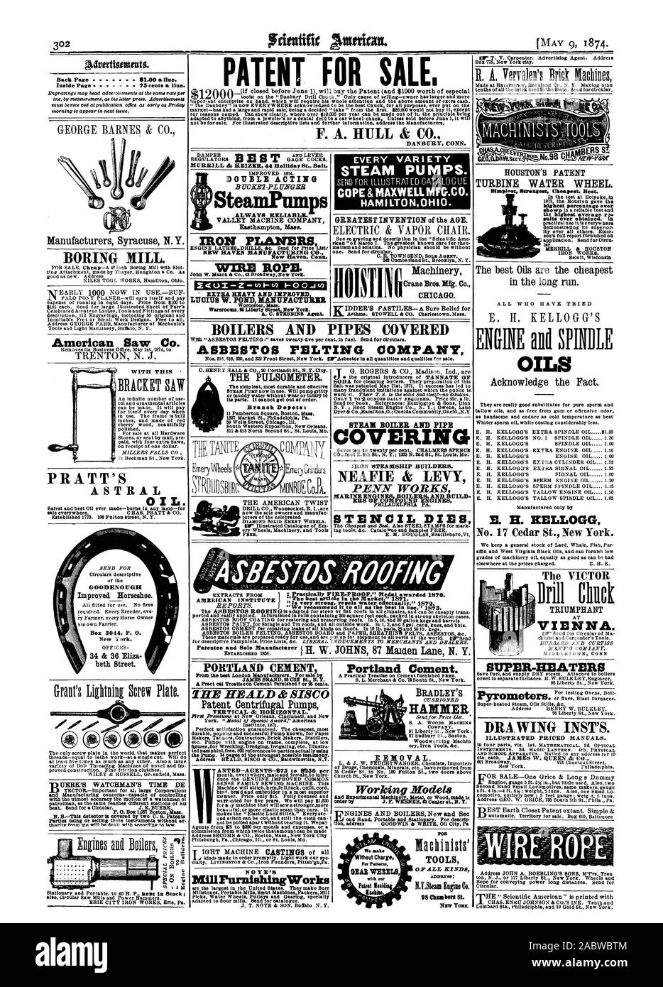 SteamPumps RELLABLE TOUJOURS. VALLEY MACHINE COMPANY RABOTEUSES FER" NEW HAVEN MAUFACTURING CO. New Haven Connecticut CÂBLES MÉTALLIQUES. John W. Mason di Co 43 Broadway New York. ' EXTEA LOURD ET L'AMÉLIORATION DE LUCIUS W. ÉTANG FABRICANT Warerooms 96 Liberty Street New York. A. C. STEBBINS Agent. La PULSOMETER. Les dépôts de la direction générale ; TOUTES LES VARIÉTÉS DE POMPES À VAPEUR. COPE & MAXWELL MFG.CO. HAMILTONOH10. Plus grande invention de l'âge. DOMIN Crane Bros. Mfg Co. de Chicago. Chaudière À VAPEUR ET FER À REPASSER LES CONSTRUCTEURS DE NAVIRES À VAPEUR. PENN WORKS STENCIL MEURT LE BREVET DE HOUSTON. Roue de l'eau de l'éolienne la plus haute moyenne r OILS E. H. KELLOGG Banque D'Images