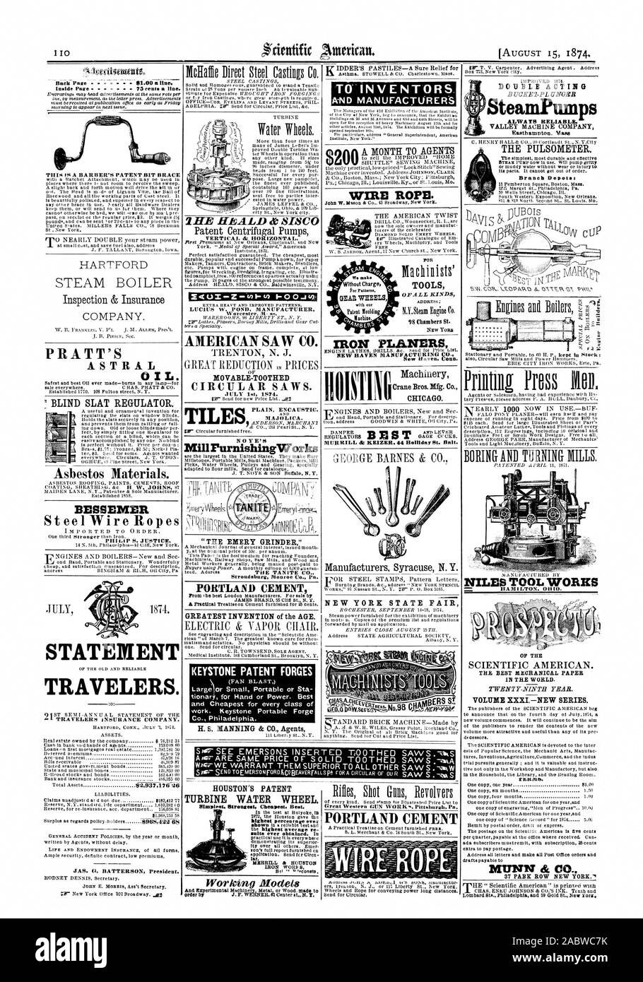 Et les fabricants de câbles d'acier. Crane Bros. Mfg. Co. de Chicago. De TOUS LES OUTILS Nous maks HINDS RABOTEUSES FER MANUFACTURING CO. DE NEW HAVEN New Haven. IMISTIN conn6 NEW YORK STATE FAIR' Stic VOIR EMERSONS INSÉRÉ T.0 0 scies THEO wWE .S JUSTIFIENT EUX SUPÉRIEURE À TOUTES LES AUTRES ONT VU S'HOUSTON TURBINE BREVET ROUE EAU lar. Modèles de travail Merrill & HOUSTON PORTLAND CEMENT  .  . À l'intérieur de la page 75 c. la ligne. PRATT'S ASTRAL DE L'huile. SLAT AVEUGLE régulateur. Les matériaux d'amiante. Câbles d'anguilles BESSEMER St Philip S. LA JUSTICE DÉCLARATION VOYAGEURS. TRAVELERS INSURANCE COMPANY. Pompes centrifuges brevets VERTICALE ET HORIZONTALE Banque D'Images
