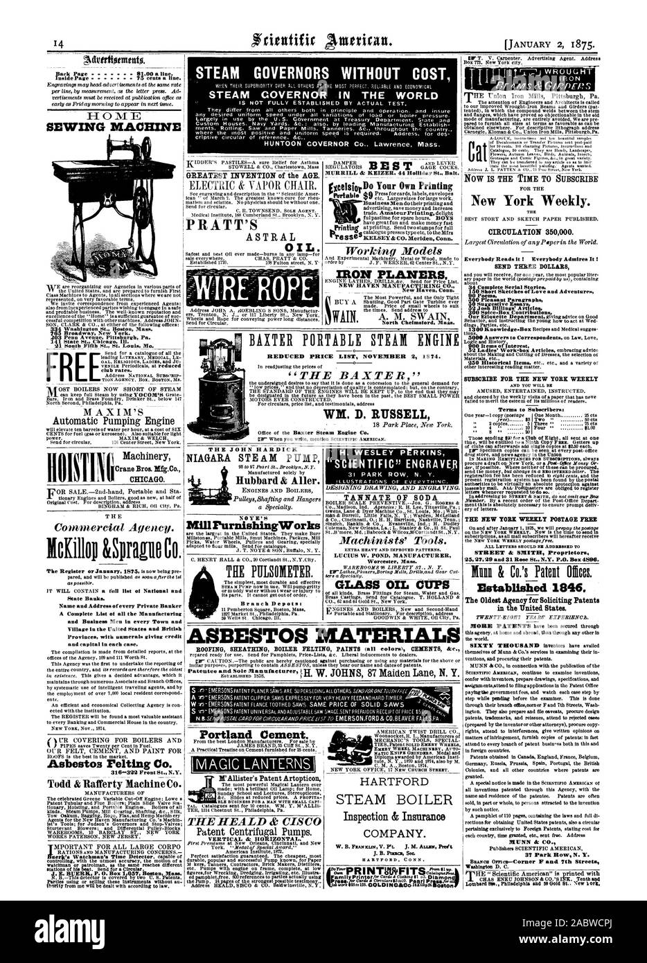 Gouverneurs de la vapeur sans vapeur COÛT GOUVERNEUR DANS LE MONDE Plus grande invention de l'âge. PRATT A L'huile. MURRILL & KEIZER. 44 Holliday Saint appât. NEW HAVEN MANUFACTURING CO. New Haven Connecticut -- Amérique du Chelmstord Mass. RABOTEUSES FER BAXTER PLACE PORTABLE RÉDUIT MOTEUR LISTE DE PRIX LE 2 NOVEMBRE 1874. WM. D. RUSSELL REMARQUE LA PULSODIETER PurnishingWorks'S Mill. Les dépôts de la direction générale : ' H. WESLEY P RKINS1 ENGRAVEI "scientifique" de tannate de soude et extra-lourde, l'AMÉLIORATION DE MODÈLES. LUCIUS W. ÉTANG Worcester Mass. Fabricant d'huile, de l'AMIANTE EN VERRE TASSES HARTFORD CONN. orPRINTIAPITITS '' du ciment Portland. M' Allister's Banque D'Images