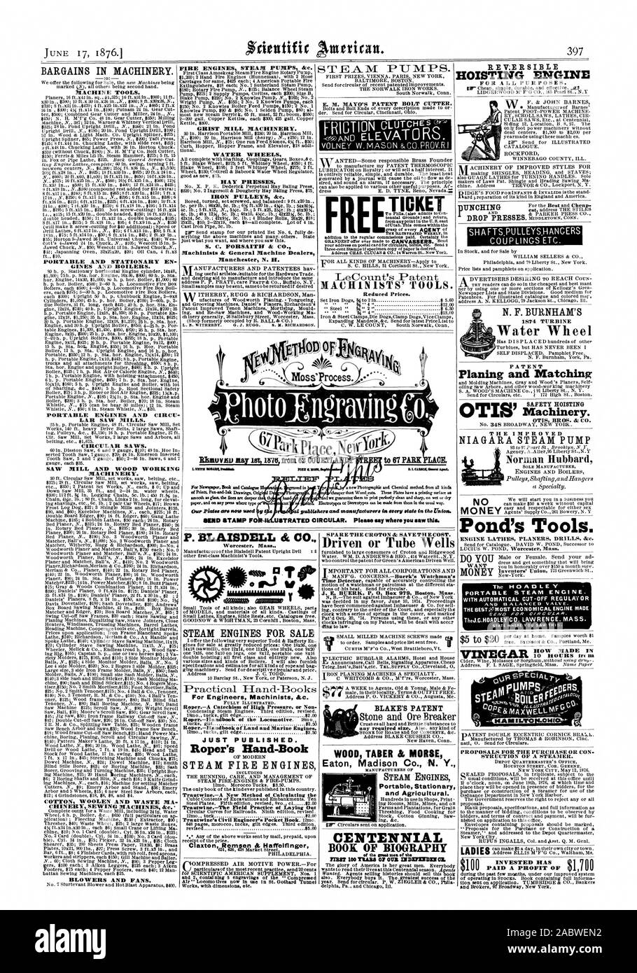 Bonnes affaires dans les machines. Les machines-outils. EN PORTABLES ET FIXES GINES ET CHAUDIÈRES. LAR SCIERIES. Scies circulaires. Scierie ET TRAVAIL DU BOIS MACHINES. Laine DE COTON ET DES DÉCHETS MA CHINERY MACHINES À COUDRE &c. Les soufflantes et les fans. L. B. WITHERBY. O. J. HUGO. 8. M. RICHARDSON. Worcester Mass. DES MOTEURS À VAPEUR À VENDRE entièrement illustré. Roper.-manuel de terrain et les moteurs marins. Vient de paraître. Roper's Hand-Book DE POMPIERS À VAPEUR Y COMPRIS. Trantwine-une nouvelle méthode de calcul de l'Trautwine.-Le champ pratique de l'aménagement conduit ou puits de J. E. BUERK P. 0. Box 979 Boston Massachusetts RE V:ER SIDLE Banque D'Images