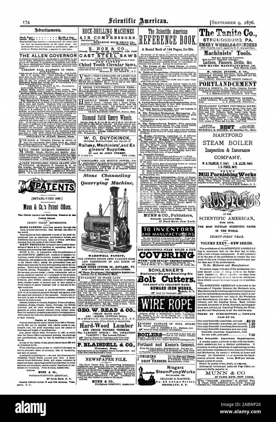 Un livre relié de 144 pages pour 25c. Pour LES INVENTEURS ET LES FABRICANTS L'COVERNOR ALLEN [créé 18481 United States. Trente ans d'IIIPERIE2i0. M17107 & CO. 37 Park Row N. Y. A.COMPRESSEURS IR BURLEIGH ROCK DRILL CO. R. HOE & CO. scies en acier moulé NON-COMBUSTIDLE LA CHAUDIÈRE VAPEUR ET TUYAU AIR WITII couvrant l'amélioration de l'espace" Stationary-Die Revolving-Die SCHLENKER ET LES MEILLEURS ET LES MOINS CHERS. HOWARD IRON WORKS DANS LE MONDE. VOLUME XXXV.--NOUVELLE SÉRIE. Le Scientific American Supplement. Les roues Tanite Co. EMERY & GRINDERS outils des mécaniciens. L'usine de ciment portland ru.rnishingWorks DUYCKINCK C. W. Banque D'Images