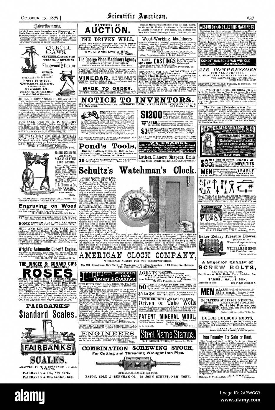 ViellettBOMINC moLosc.00.FR1EZING.L'ÉLABORATION DE HAMILTON dans l'Ohio. - ' Vendeurs voulaient. 9 III ro- ami =e Ites dims 200 $ est nod y ROO PI0 un PIANO V 810 S. Broadway N. F. Baker pression rotative soufflante. (Explosion FOICCID WILBRAHAM BROS. Philadelphie. Le fils de Samuel HALL MOI mammas colporter de maison en maison. . ULTER BO'S SUPER TOR étouffe. Les appareils portables. Racines bulbeuses néerlandais Fonderie de Fer à vendre ou louer. Une qualité supérieure de, Scientific American, 1877-10-13 Banque D'Images