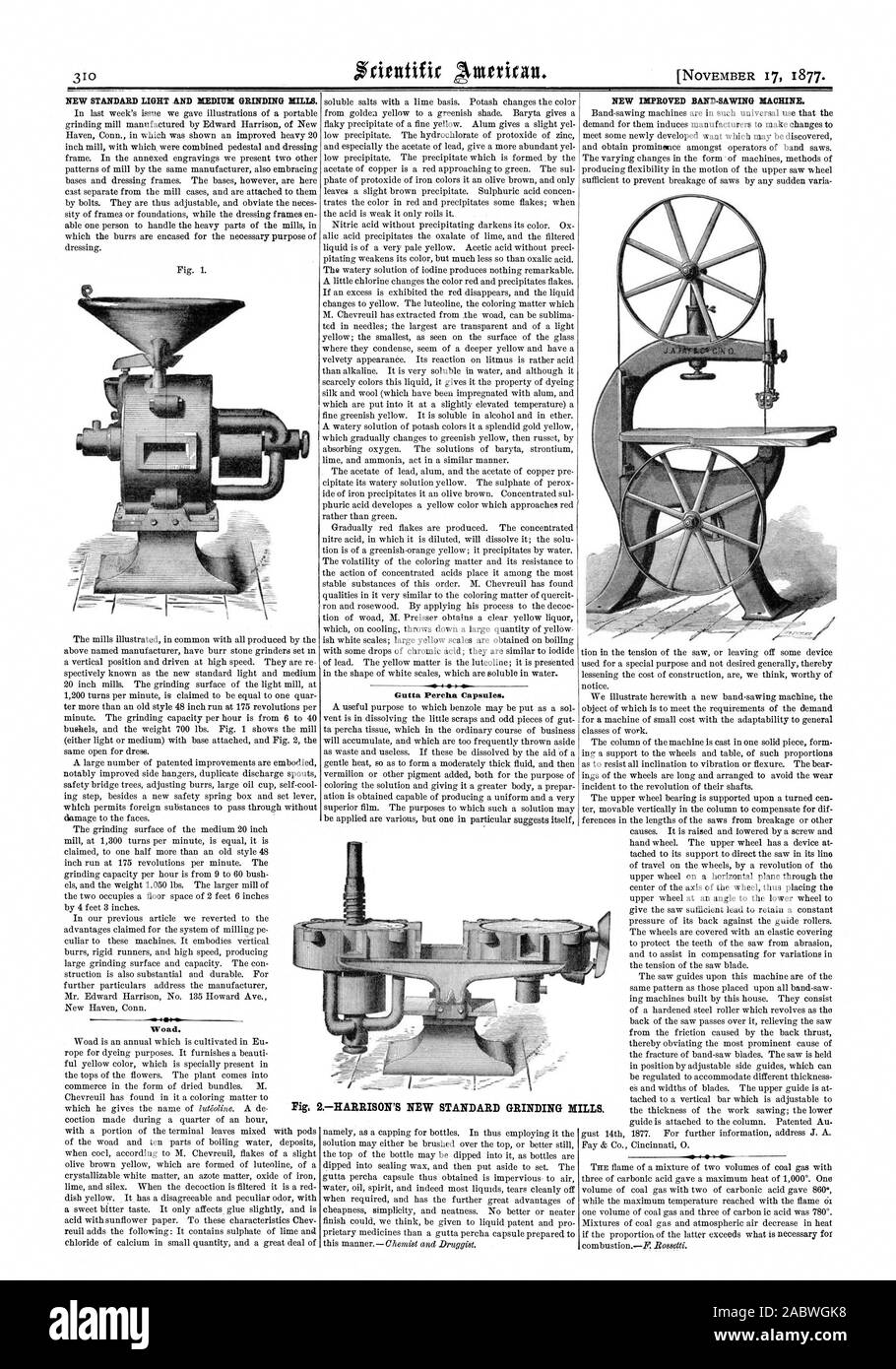 Pastel. Je Gutta Pemba Capsules. Cochon. 2.-HARRISON'S NOUVELLE NORME. BROYEURS, Scientific American, 1877-11-17 Banque D'Images