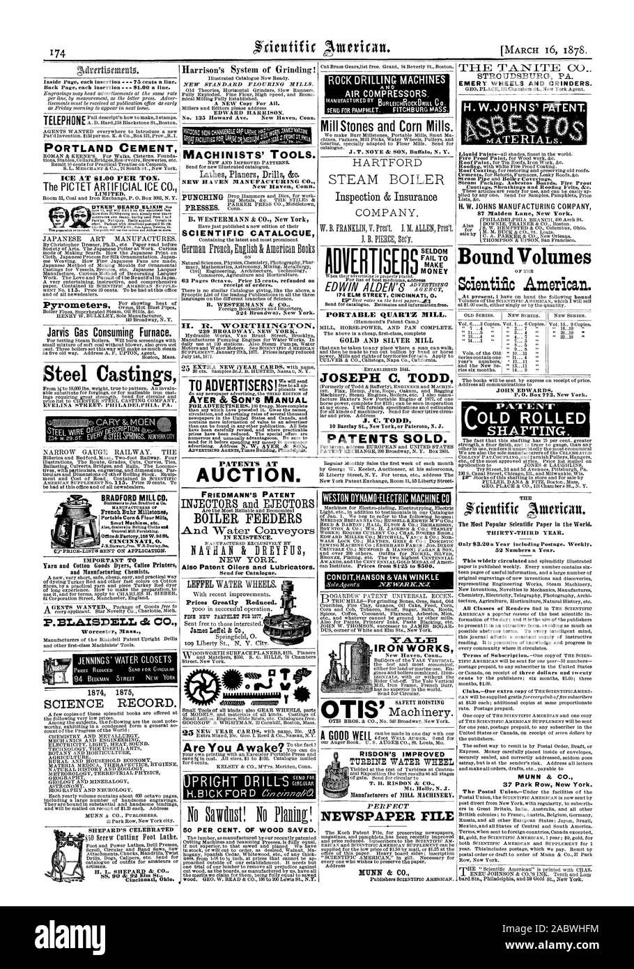Fabrique de l'art japonais. La consommation de gaz Jarvis Fournaise. Moulages d'acier BRADFORD MILL CO. Buhr Français meules de moulins à farine de maïs Portable & Machines charbon etc. CINCINNATI 0. J.R.StewartPrea. W.R.DunlapSee la laine et coton produits Imprimantes et Calico Teinturiers Manufacturing Chemists. P.ELAISDELL Worcester. masse cfc CO. J. T. NOYE & SON Buffal N. Y. PUBLICITÉ EDWIN ALDEN EST ADAVNT° 174 ELM STREET CINCINNATI O. NE T'RISDON ARGENT TURBINE AMÉLIORÉ ROUE DE L'EAU T. H. RISDON & CO. Mt. Holly N. J. UN BON FICHIER JOURNAL ET MUNN ICE & CO. À 1,00 $ la tonne. La glace artificielle PICTET C JOSEPH C. TODD Banque D'Images