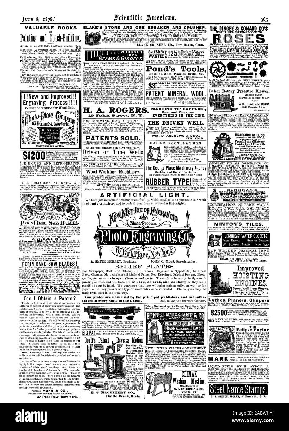 8 juin 18781 BLAKE'S STONE BREAKER ET DE MINERAI ET D'UN CONCASSEUR. Concasseur BLAKE CO. New Haven Connecticut) Étang des outils des tours moteur Perceuses fraiseuses &C DE LA LAINE MINÉRALE DE BREVETS. A. D. ELBERS MACHINISTES FOURNIT LE BIEN MENÉ. WM. D. Andrews et FR. F. UN PIED ARTIFICIEL TOURS GLE LICHT. Plaques de secours B. C. CO. Battle Creek, Michigan 1 200 $ Salaire. Vendeurs voulu ci-dessous les produits aux concessionnaires. Pas d'influence. Les dépenses ont été payées. Employer des permanents. viande. répondre S. A. GRANT & 2 4 6 & 8, rue de Rome 0 Cincinnati. IC E-H ouse et réfrigérateur. Livres PRÉCIEUX DES ÉDITEURS ET DES LIBRAIRES ! !nouveau et amélioré Banque D'Images