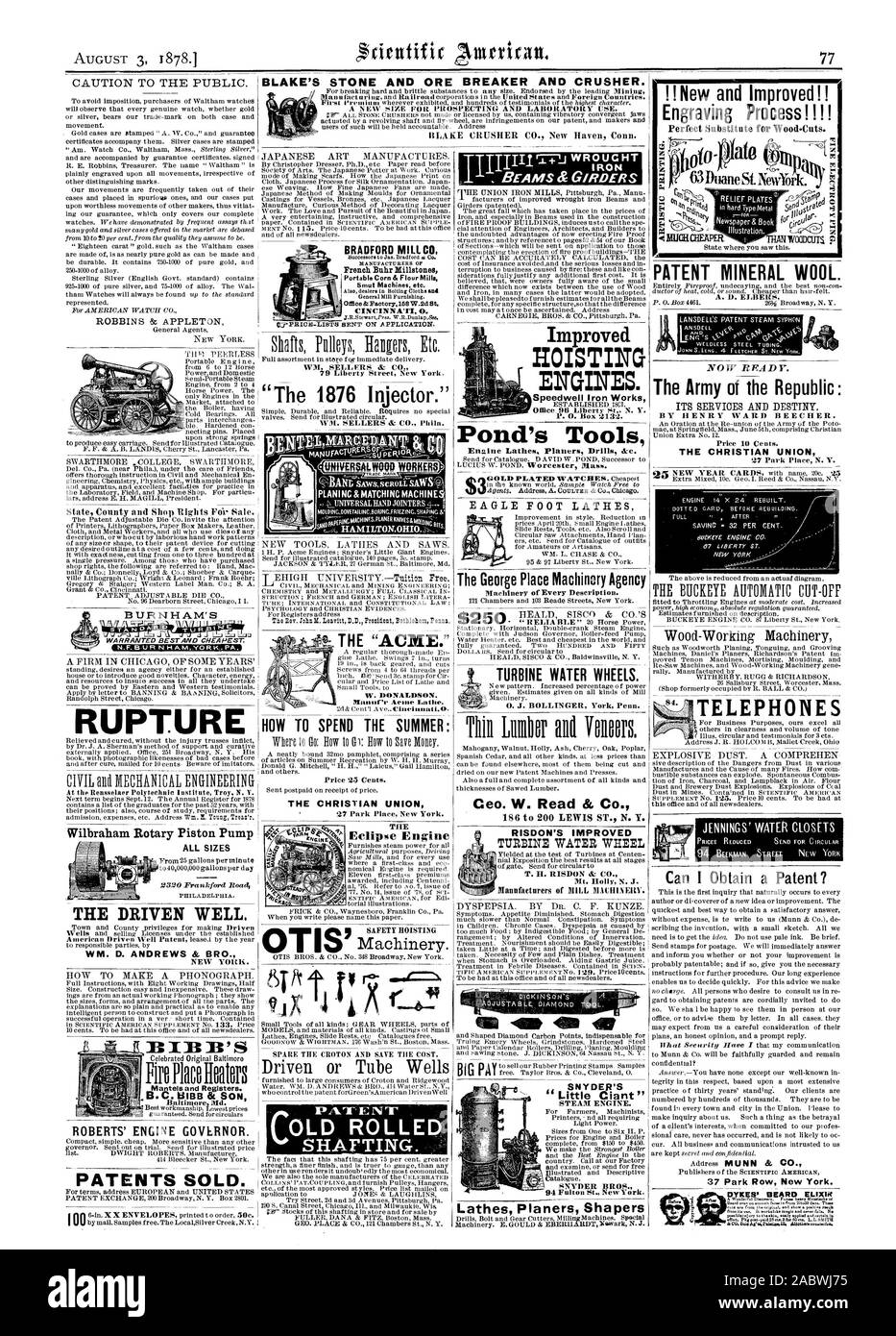 Pierre ET LE DISJONCTEUR DU MINERAI ET DE LA PINCE.  ! !Nouveau et amélioré ! ! Processus de gravure Wilbraham piston rotatif rump TOUTES TAILLES 2320 Frankford Road LE BIEN. WM. D. Andrews et FR. New York. MITSIVS Mantels et registres. B.C. iiIBB & SON GOVLRNOR MOTEUR ROBERTS. Brevets vendus. "Le 1876 injecteur. WM. Ventes & CO. Phila. Comment PASSER L'ÉTÉ : Pit9ILENT LOLD Pond's laminés les machines outils George Lieu Agence Machineryof chaque description. Les roues de l'eau de la turbine. Président-directeur général. W. Read & Co. RISDON'S IMPROVED MO -Mt 4 fraiseuses Tours BREVET Shapers LAINE MINÉRALE. Maintenant prêt. L'Armée de la République : SA Banque D'Images