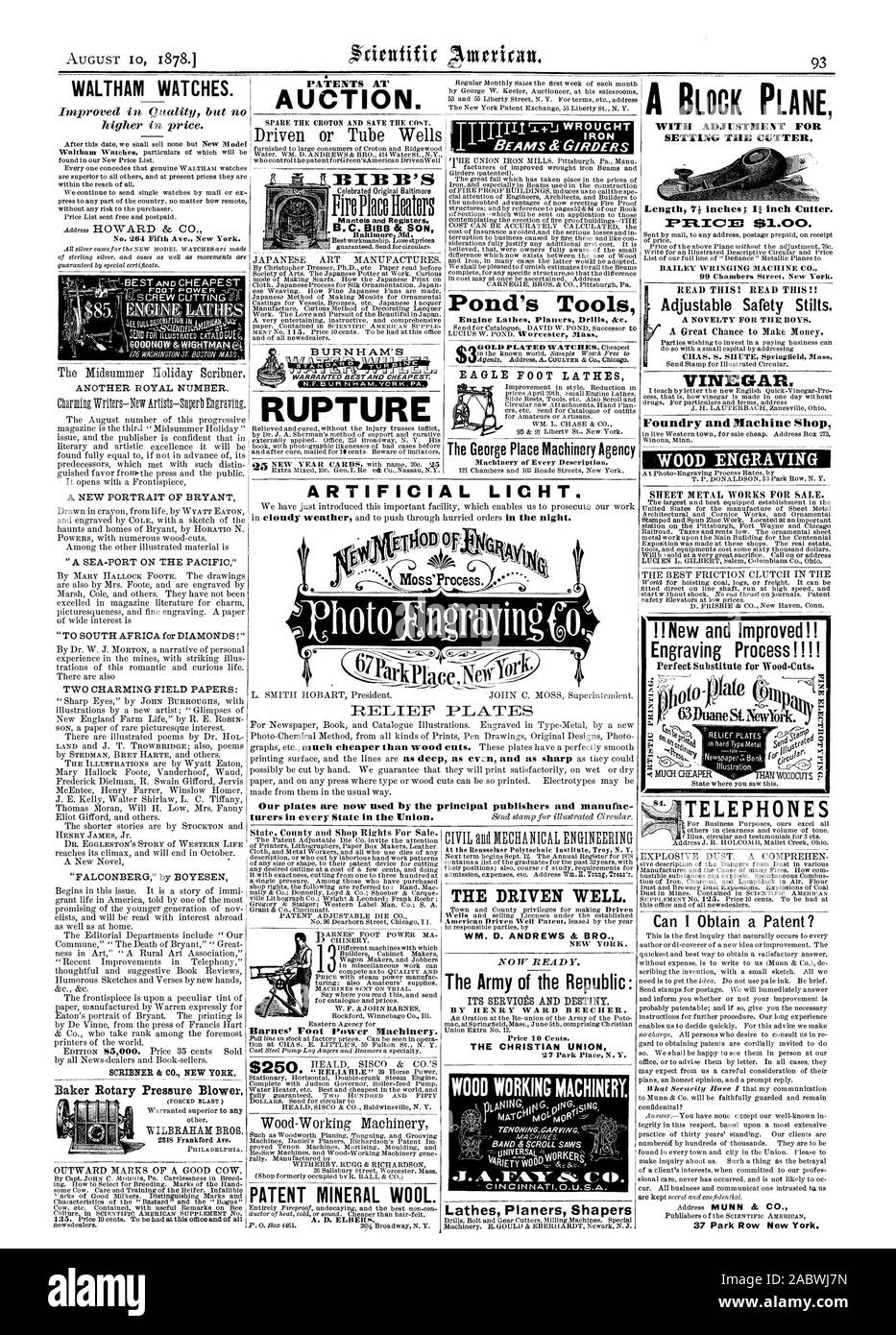 Montres WALTHAM. 'En Afrique du Sud pour des diamants !' deux charmants DOCUMENTS SUR LE TERRAIN : LA RUPTURE DE L'État. Boutique de l'homme et de comté pour la vente. Barnes' Machines d'alimentation Pied. La LAINE MINÉRALE DES BREVETS. Les Tours à pied de l'AIGLE 37 Park Row New York. Un autre numéro de ROYAL. Un nouveau PORTRAIT DE BRYANT n°264, avenue Fifth New York. MGM LATHIES rotatif Baker ventilateur soufflant. WILBRAHAM BROS. 2318 Frankford Am. L'EXTÉRIEUR DES MARQUES A. bonne vache. La spire CROTON ET SATE LE COÛT. Les côtes Mantels et registres. BURNHAM'S SMEI:B =32,3 =1 lignes téléphoniques puis-je obtenir un brevet ? Avion DU BLOC AVEC UN AJUSTEMENT POUR LE RÉGLAGE DE LA FAUCHEUSE. BAILEY l'ESSORAGE MACHINE Banque D'Images