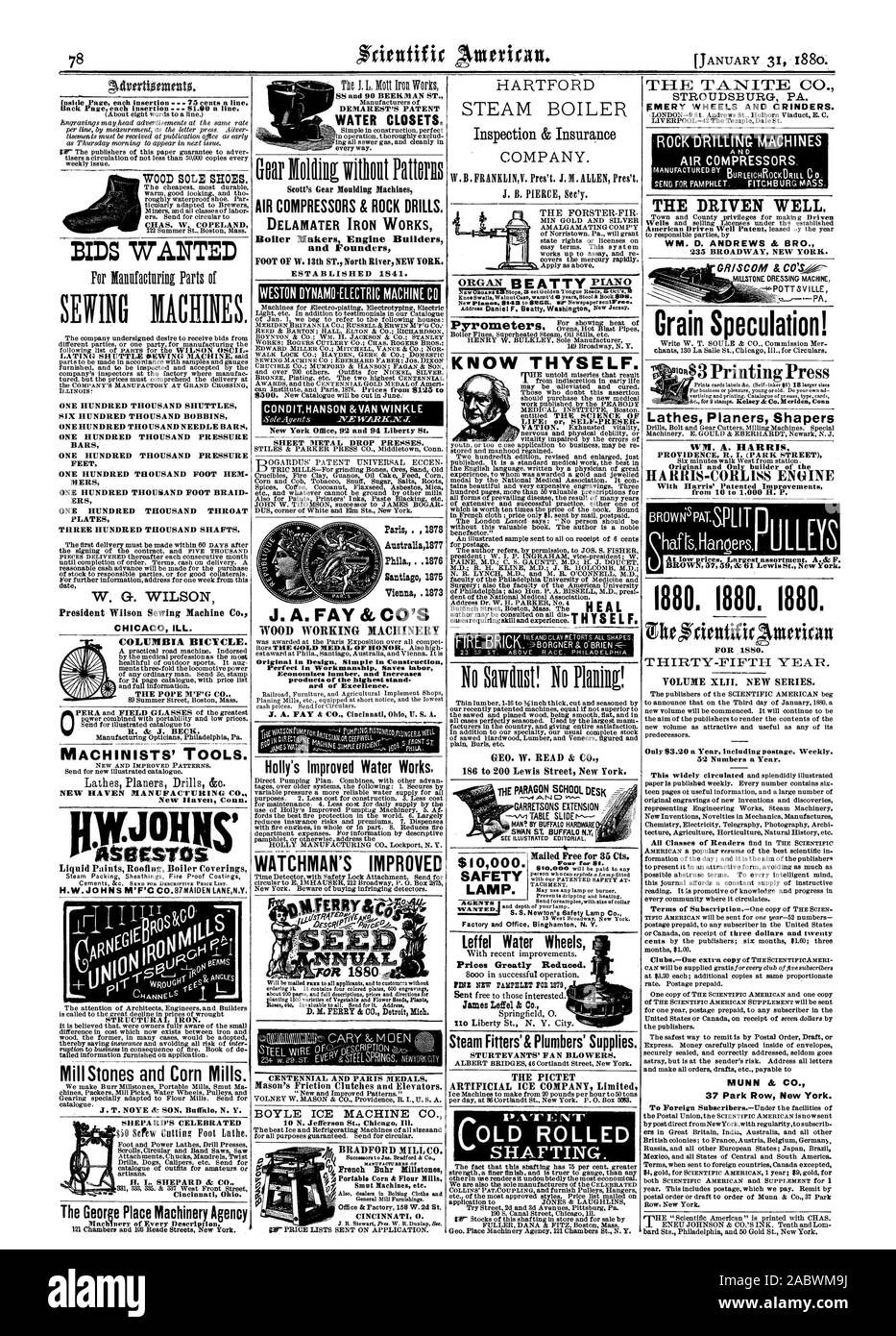 Assurance & Inspection Connais-toi toi-même. C'ancien arbre laminées. Pas Sawilust ! GARRETSONS TABLE RALLONGE Faites glisser l'homme ! Par MATÉRIEL BUFFALO SWAN ST. BUFFALO N.Y VOIR ILLUSTRÉ EDITORIAL envoyé gratuitement pour 35 cts. L'eau avec roues Leffel de récentes améliorations. Prix fortement réduit. En 8000, la réussite de l'opération. Envoyé gratuitement à thoseinterested. Springfield 0. Des Monteurs de vapeur et plombiers' des fournitures. STURTEVANTS' VENTILATEURS. Le PICTET-toi toi-même. À l'intérieur de chaque page - insertion - 75 cents la ligne. Retour Page chaque insertion - 51.00 une ligne. Chaussures à semelle de bois. Offres VOULAIT QUE CENT MILLE SIX CENT MILLE NAVETTES B Banque D'Images