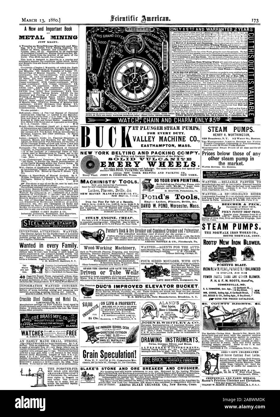 New York. Les outils des mécaniciens. NEW HAVEN MANUFACTURING CO. New Haven dans le Connecticut à bon marché. Faire votre propre étang IMPRESSION Outils de DAVID W. ÉTANG Worcester Mass. POMPES À VAPEUR. 239 N. Broadway Y. S3 Si l'eau. Boston. Des prix inférieurs à ceux d'une autre pompe à vapeur sur le marché. TOTTEN Adresse & Co. à Pittsburgh en Pennsylvanie BEECHER PECK PECK'S DROP BREVET APPUYEZ SUR D. F. ROWLAND seul fabricant Brooklyn N. Y. L'ÉCOLE PARAGON Grain 24 La spéculation ! INSTRUMENTS DE DESSIN Suisse allemand d'argent et de laiton. AL TENEDER'S INSTRUMENTS. Pompes à vapeur. Racines ! Nouveau FER À REPASSER POSITIF DE LA SOUFFLANTE BLAST. REVOLVERS de fer est parfaitement équilibré Banque D'Images