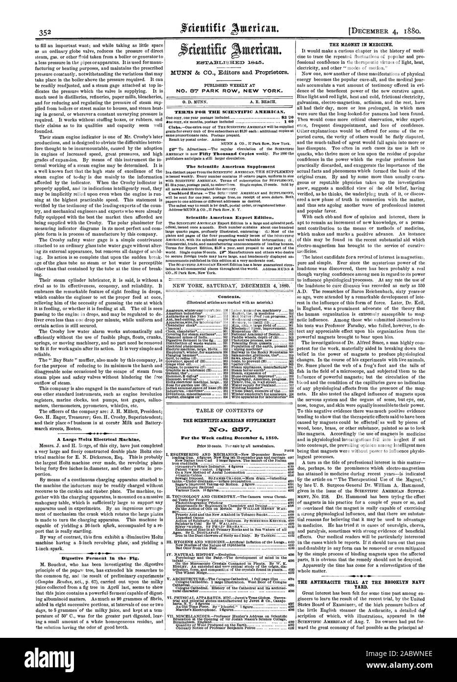 Un grand Holtz Machine électrique. Les industries américaines. 351 anthracite au Navy Yard 352 ant les nouveaux. Lustre 359 réveil. 361 Charbon de bois. 358 361 lustre horloge couvrant pour vapeur . surfaces - 357 mines de diamant de l'Inde 361 tube fermenter dans la fig 352 phénomènes électriques 361 grande machine électrique Holtz. Pour affiner l'or 35,2 (12) 362 de la vitesse du régulateur (23) 863 360 Huile de vigne raisins pour préserver (17) 363 Graphite comme lubrifiant (22) 363 359 les Gurami Marteau. weltlinfe . . 355 Holtz machine électrique grande 352 summercause Indiennes de haze (21) Inventions 363 Banque D'Images