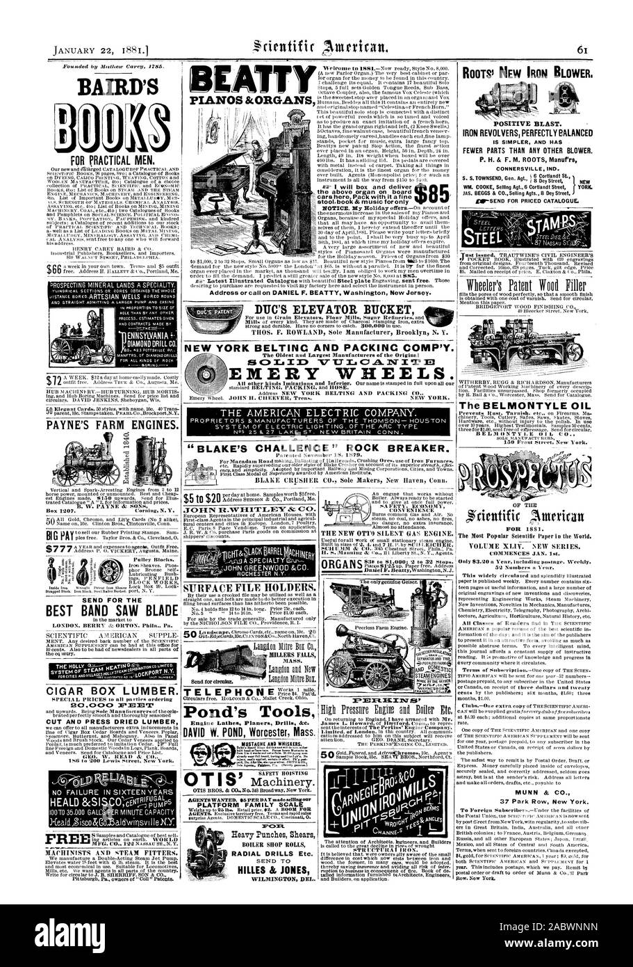 Le FORAGE AU DIAMANT CO. à bord de voitures d'organes ci-dessus ici. Pack avec elle un tabouret fine.book & la musique pour traiter uniquement ou sur appel DANIEL F. BEATTY Washington New Jersey. THOS. F. ROWLAND seul fabricant N. Y. Brooklyn NEW YORK BELTINC PACKINC ET COMP'Y. CO 1.a I 3 =0 'NT T-T INT J BAIRD'S BLAST POSITIVE 85. REVOLVERS FER parfaitement équilibrés P. H. & F. M. ROOTS Mailers ENVOYER EN ACIER POUR LE MEILLEUR GROUPE de boîte de cigare de la lame de scie bois. fa C3 CA CA CA COUPE ET APPUYEZ SUR OU PAS DE PANNE EN 16 ANS Machinistes et monteurs de vapeur. PAYNE'S FARM MOTEURS. BLAKE'S ACTIONS RELIÉES À LA RÉDUCTION ' brise roche. EMERY ROUES. De lourdes Banque D'Images