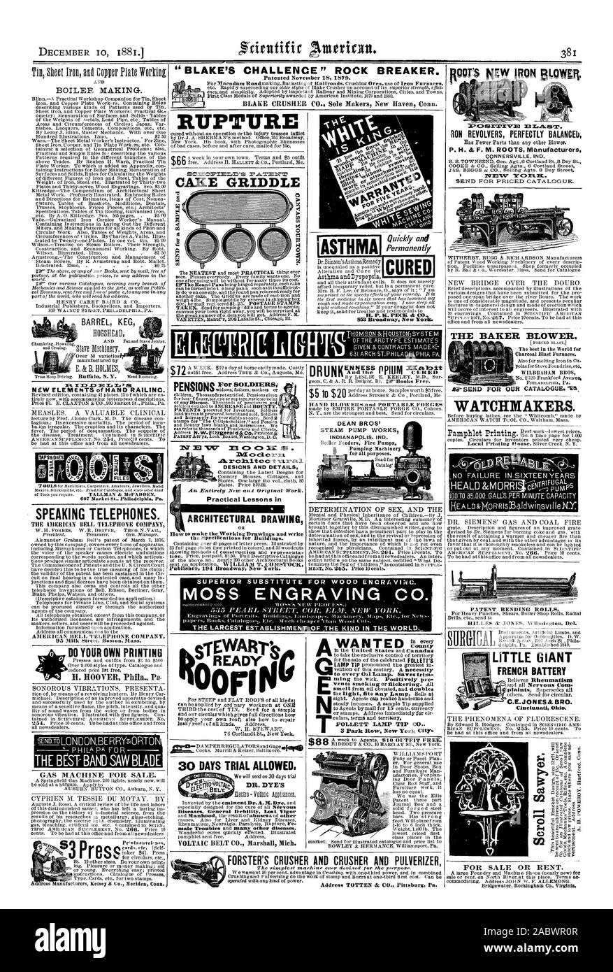 BLAKE'S ACTIONS RELIÉES À LA RÉDUCTION ' brise roche. Concasseur BLAKE CO. seul décideurs New Haven Connecticut RUPTURE EtC2-3071 ::EMM'S CAKE GRIDDLE H. P. K. Peck & Co' 853 Broadway New York. 1l'asthme - rapidement et DESICNS ET DÉTAILS des cours pratiques dans le dessin architectural Editeur 194 Broadway New York. Débilité générale maladies perdu de sa force de la courroie VOLTAÏQUE CO. Mich. Marshall RON REVOLVERS ÉQUILIBRER PARFAITEMENT !) a moins de pièces que tout autre ventilateur. P. H. & F. M. ROOTS Fabricants LA BAKER LA SOUFFLANTE. Les hauts-fourneaux au charbon de bois. Pour notre catalogue. 16a PA Envoyer de l'air TENTE PLIANT HOLM VENTE DE MACHINE À GAZ. Parlant d'une ligne téléphonique. L Banque D'Images