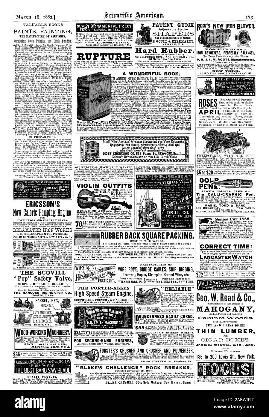 N.J SMITHVILLEBUR.CO. POUR LES MOTEURS D'OCCASION DE COURSE Réglable RAPIDE BREVET SHAPERS E. GOULD & EBERHARDT NEWARK N. J. caoutchouc dur. Le SABOT EN CAOUTCHOUC ET Jewelry Co. 33 Mercer St. New ork 1. Jet 10c. Carte américain Co.W. Haven Ct. Moore N. Y. RUNKENNESS facilement guérie. CLARK'S ROUES EN CAOUTCHOUC. REVOLVERS FER BALANCEb PARFAITEMENT BONNE HEURE ! LANCASTERWATCH SCIAGES MINCES POUR Pat33.431. Eitocsh Les MTC. Le MTO. Moulins et Wareroomst DRILL CO. PENt. La CALLI-CRAPHIC Stylo. MABIE TODD & BARD 180 BROADWAY NEW YORK. Le PORTER-ALLEN High Speed Machine à vapeur un livre merveilleux : Jeux pour les soirées d'hiver ; 12 Banque D'Images