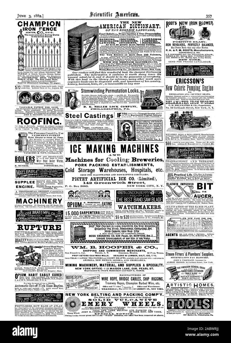 Pas de frais pour la consultation par mail. Traité utile gratuitement. Rev. T. P. CHILDS Troy 0. MAKINGMACHINES LA GLACE POUR LE REFROIDISSEMENT DES MACHINES D'EMBALLAGE DE PORC Brasseries Les établissements dont les entrepôts frigorifiques les hôpitaux, etc. envoyer pour l'ILLUSTRATION ET DESCRIPTIF DES CIRCULAIRES. 142 ; r-reeia vcril..ala.  !Street N7C7M. HOOPER ET SHIPPINC cfc COMMISSION PROPRIÉTAIRES MARCHANDS GUAYMAS MILLS. Les NÉGOCIANTS EN BOIS GLACE SEL ETC. NOUVEAU MEXIQUE ARIZONA Sonora et Chihuahua. Les engins d'EXTRACTION DE MATÉRIEL ET DE FOURNITURES POUR UNE SPÉCIALITÉ. Les FABRICANTS DE CÂBLES PONT À CÂBLE gréement du navire et de travaux de bureau : Bureau, d'entrepôt : EMERY ROUES. . Je m Banque D'Images