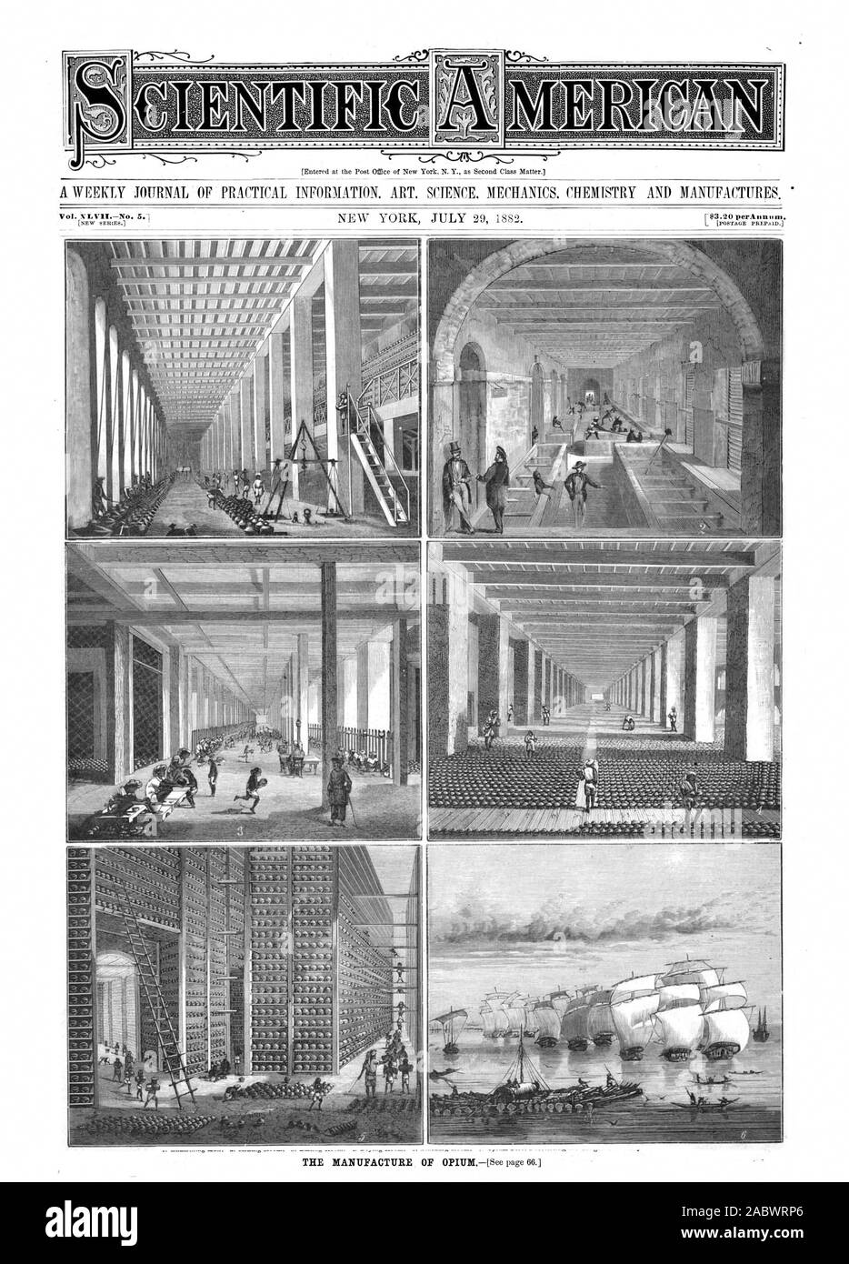 Entré au bureau de poste de New York. N. Y. comme deuxième classe affaire.], Scientific American, 1882-07-29 Banque D'Images