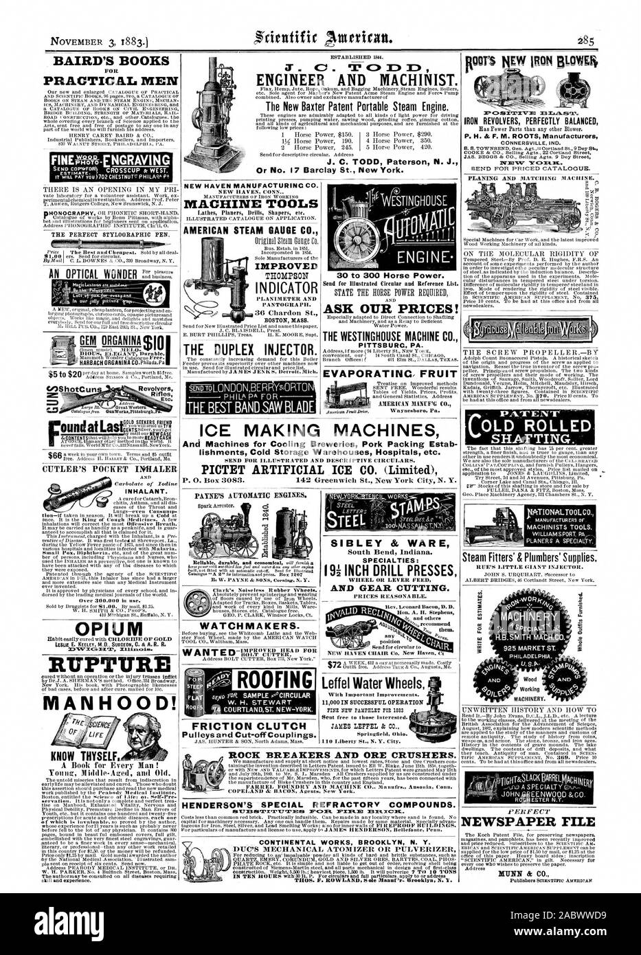 BAIRD'S BOOKS POUR HOMMES PRATIQUES FINE WOOD CROSSCUP & Ouest. Le parfait STYLOGRAPHIC stylo. Je ME DEMANDE D'UN LECTEUR OPTIQUE. L'opium des fusils revolvers F LESLIE K A 201217'1G-13 RUPTURE VIRILITÉ ! Connais-toi toi-même. Un livre pour chaque homme ! Les jeunes d'âge mûr et âgés. MANUFACTURINC CO. DE NEW HAVEN NEW HAVEN. CONN. Outils DE LA MACHINE À VAPEUR AMÉRICAINE PLANIMETEK JAUGE CO. L'amélioration et de pantographe. 36 rue Chardon MASSE BOSTON. PAYNE MOTEURS AUTOMATIQUES. Clark, roues en caoutchouc sans bruit. L'embrayage à friction de 30 à 300 chevaux. Envoyer pour l'illustration de l'circulaire et Liste des références. Demandez nos prix ! La Westinghouse CO. PITTSBURC PA Banque D'Images