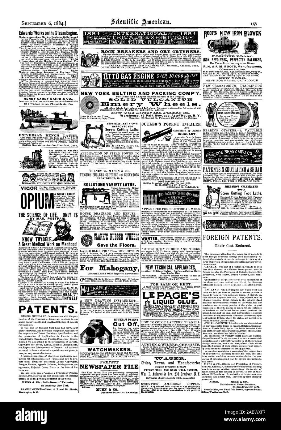 TE31. INTew 'York et Fusion. im'aclmin.g Co. Edwards' fonctionne sur la machine à vapeur. HENRY CAREY BAIRD & CO. LES BREVETS. SEBASTIAN PEUT & CO.'S. S'est amélioré de 60 TOLNEY W. MASON & CO. PROVIDENCE R. I. ROLLSTONE VARIÉTÉ TOUR. URN:RVER WIMS Enregistrer le parquet. Pour l'Acajou HOWELL'S PATENT horlogers. P ER F2' CE FICHIER JOURNAL MUNN & CO. REVOLVERS FER parfaitement équilibrés P. H. & F. M. CONNERSVILLE Fabricants RACINES IND. COOKE & Co. de vendre les AGT. 22 rue Cortland JAS. BEGGS & Co. de vendre les AGT. 9 Dey Street ENVOYER À UN PRIX POUR CATALOGUB. Mee Waahluctots. D.C. LA SCIENCE DE LA VIE. Seulement 1$ Connais-toi toi-même. Un Banque D'Images