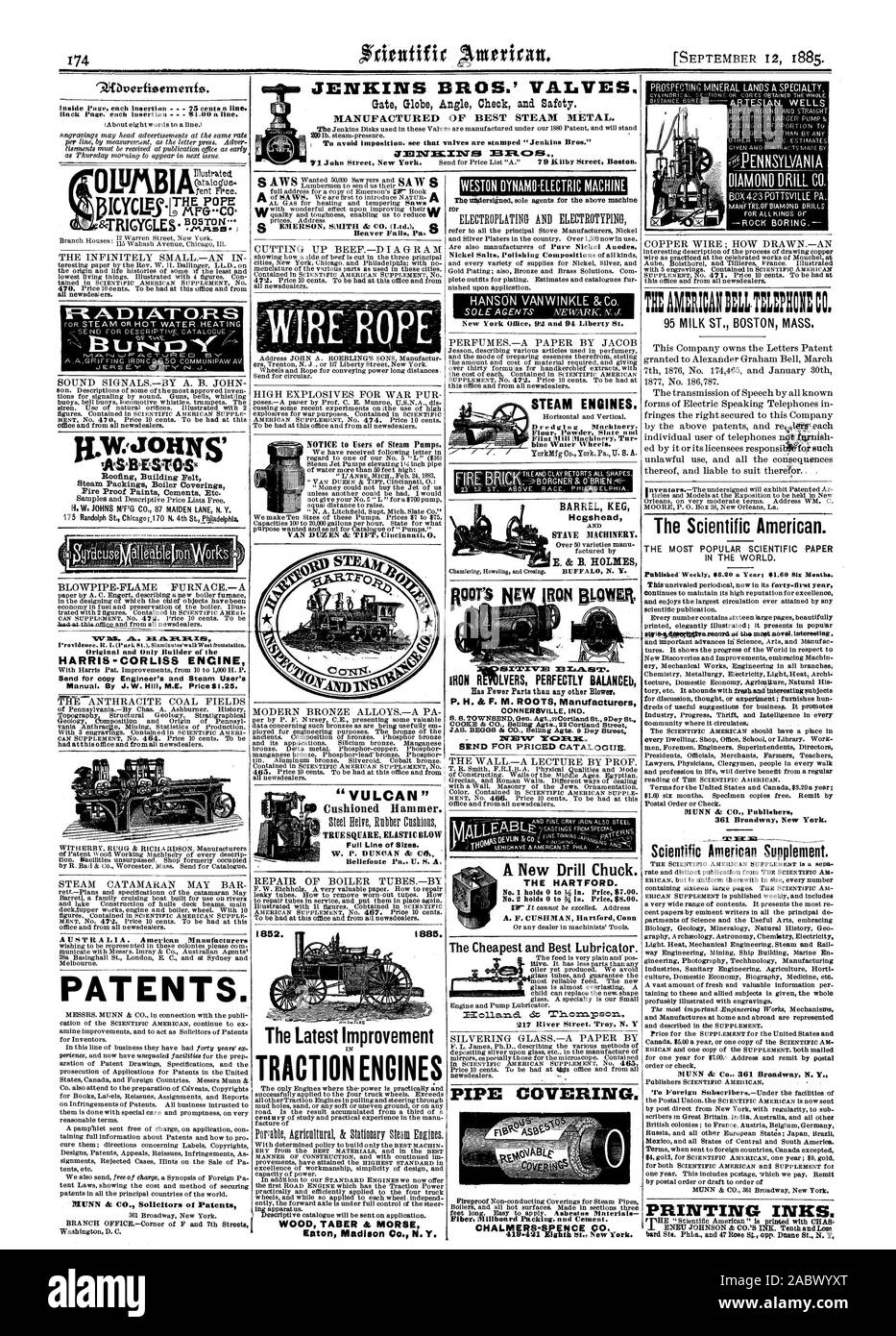 Construction de toitures revêtements de chaudières à vapeur, garnitures et seulement d'origine constructeur de l'HARRIS-MOTEUR CORLISS envoyer copie à l'ingénieur et de la vapeur d'emploi. Par J. W. Hill M.E. Prix1.25. Les brevets. Beaver Falls Pa. Inv ' ' VULCAN Marteau rembourré. Gamme complète de tailles. J'852. La dernière amélioration des moteurs de traction TABER BOIS & DYNAMOILECTRIC WESTON MORSE MACHINE LES MACHINES À VAPEUR. Machines à draguer la farine poudre. L'ardoise et les machines de l'usine de Flint Tur bine les roues de l'eau. Baril fût Hogshead ET Z. et B. HOLMES JE N FER ')LYERS TeMirlar lnIZOMLIC M'équilibre parfaitement. "" :"-INN - .-E- L'Hartford. L Banque D'Images