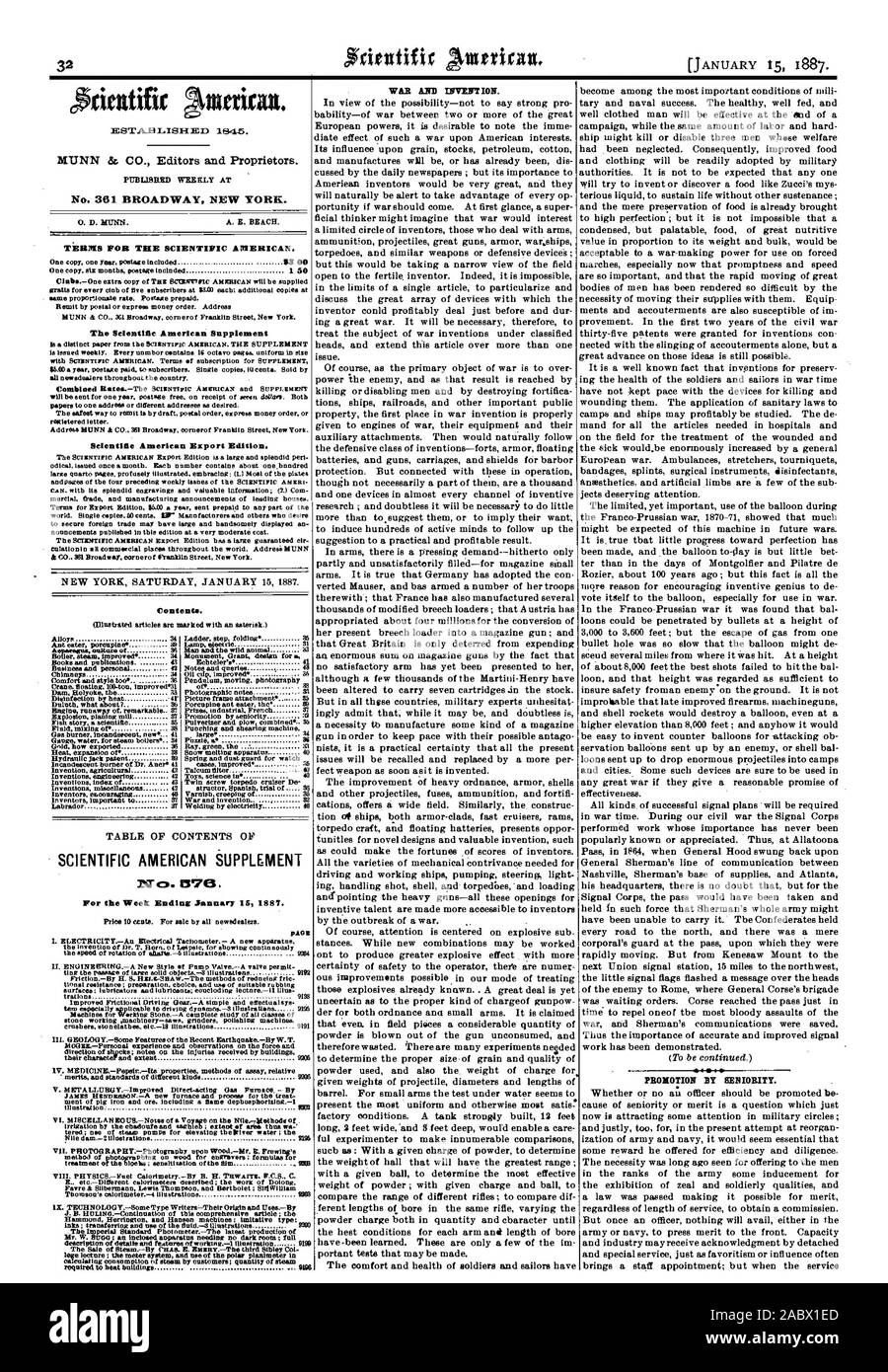 ICUNN & CO. Les éditeurs et propriétaires. PIIELISRED À hebdomadaire n° 361 BROADWAY NEW YORK. Conditions pour la communauté scientifique. ARIERICAN gratis pour tous les cinq d'enbscribers anglaise cinb à 3,0] chaque ; des copies supplémentaires au même taux proportionnel. Port payé. Renvoyer par courrier postal ou par mandat express. Répondre MUNN Cs CO. 361 Broadway ero maïs f Franklin Street New York. Le Scientific American supplément est publié chaque semaine. Tous les unmbor centains octavo 16. pause de taille uniforme d'une année de l'OMI de port offerts aux abonnés. Des copies uniques. ItIcenta Vendu par des documents à une adresse ou des adresses différentes comme désiré. Banque D'Images