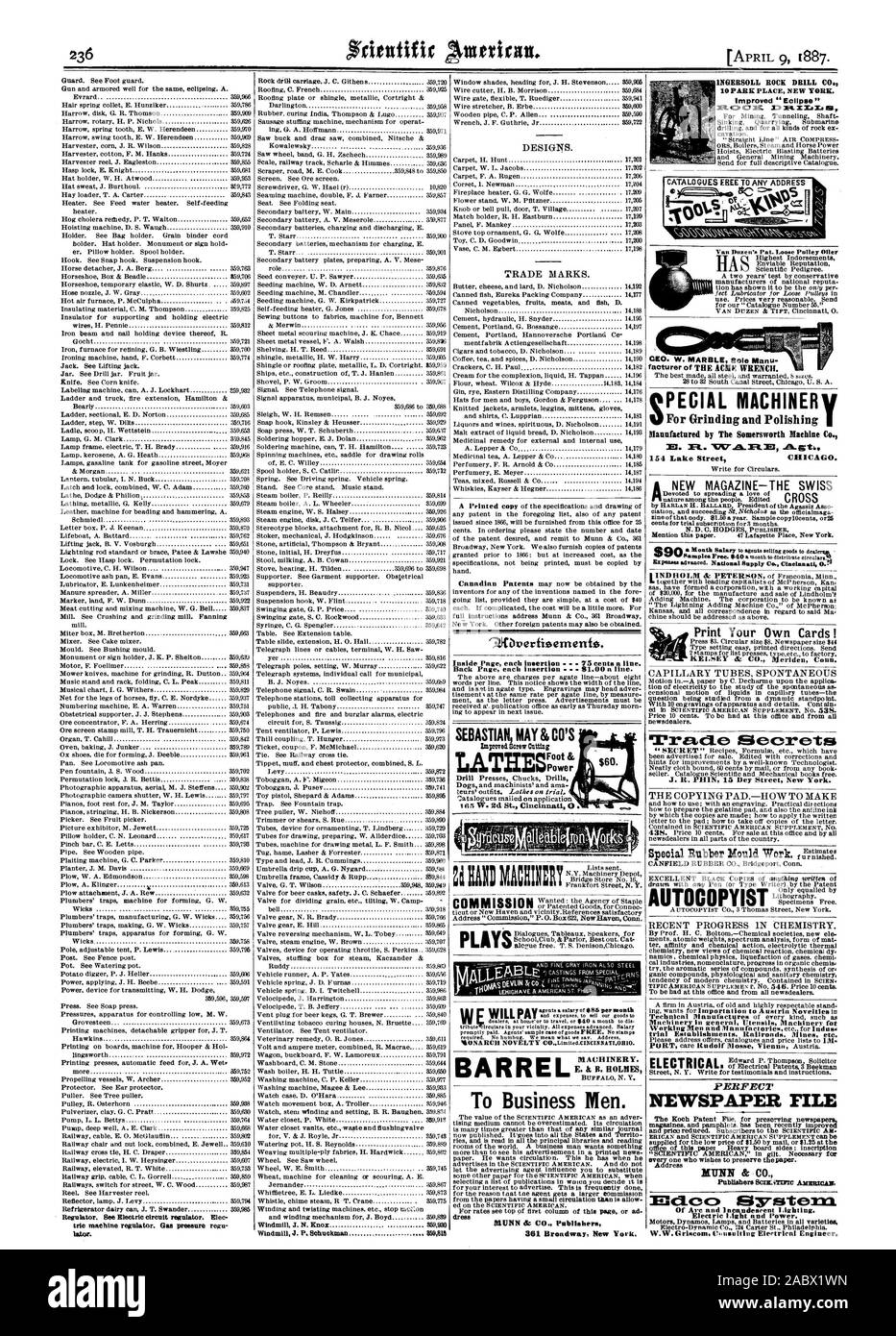 Régulateur. Voir Circuit électrique régulateur. Elec t6e machine régulateur. Le premiere gaz lator. Moulin J. N. Knox 359930 Moulin J. P. &hackman 85983 9.0Verfisementsa. Page intérieure chaque insertion - 75 cents la ligne. Retour Page chaque insertion 81.00 une ligne. Robe fourreau. MACHINES INGERSOLL ROCK DRILL CO. amélioré ' 'Eclipse' Tirade:Secret:es établissements d'essai R sM nifrond iné. etc. FICHIER JOURNAL parfait chaque qui souhaite conserver le papier. Répondre MUNN & CO. Les éditeurs américains ma tionLiTctiC.co:Brebis Dougall d'Arc et d'éclairage incandescent. Electric Light and Power. L'amélioration de faucher Banque D'Images