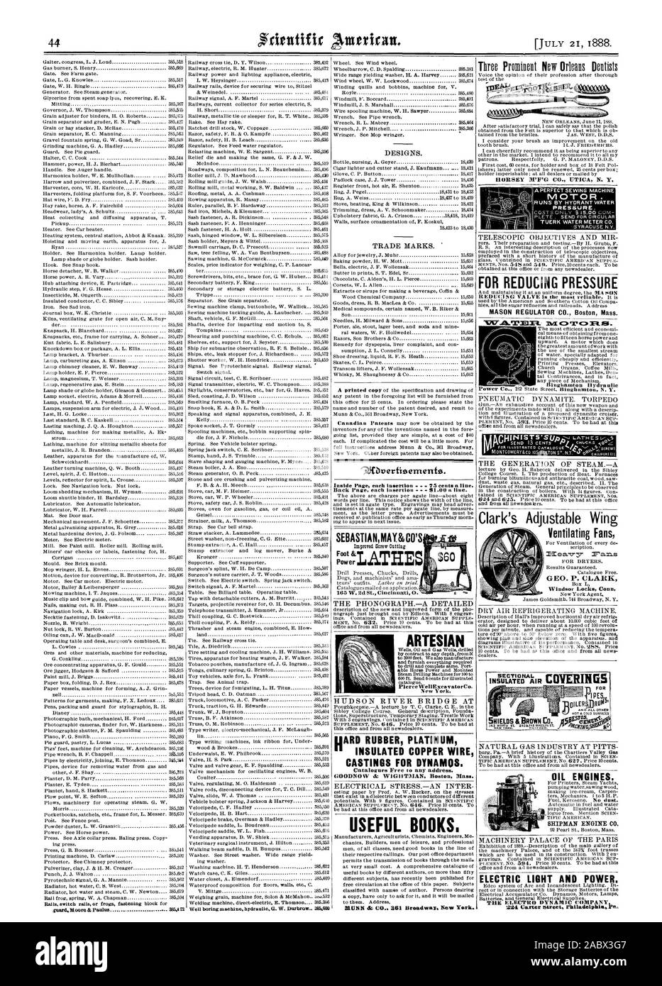 75 c. la ligne. Retour Page chaque insertion - 81.00 une ligne. Powejar WellExcavatorCo ARTÈSIENNE Pierce. UARD CAOUTCHOUC PLATINE Fil de cuivre isolé ' MOULAGES POUR DYNAMOS. Catalogues gratuitement pour toutes les adresses. & GOODNOVV WIGHTHAN. Boston Massachusetts Livres utiles. SHINN & CO 361 Broadway New York. HORSEY PF'G CO. UTIQUE N. Y. LA PRESSION. Compteur d'eau TUERK CO. POUR RÉDUIRE LA PRESSION DU RÉGULATEUR MASON CO. Boston Massachusetts GEO a l'arrivee. P. CLARK Windsor Locks Conn MOTEURS D'HUILE. Moteur SHIPMAN CO. ELECTRIC LIGHT AND POWER. La dynamique de l'entreprise électro 224 Carter Street. Philadelphie. Pa. Binghamton isolation hydraulique Banque D'Images