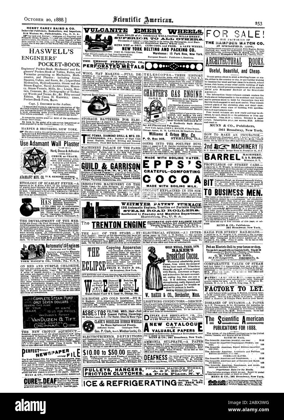 HENRY CAREY BAIRD & CO. A BIEN DES INGÉNIEURS DU LIVRE AutematioVrEngines POCKET-YORK MA N UF'G CO. YORK PA. États-unis AMERICAN SlTPP M Thermocopie machines outils. La Direction générale de M. Aurora House:8nd 13 S. Canal St Chicag maux. Roues en caoutchouc SILENCIEUX CLARK L. hAsSE. Madinat SS' Street Chicag Ill. LA CHARTE. MOTEUR À GAZ pour tous les CO. FAITE AVEC DE L'EAU BOUILLANTE. L'EPPS CRATEFUL-COMFORTINC AVEC CACAO lait bouillant. En vente ! Le HAMPDEN WATCH CO. ARCHITECTURA. BOOKS. Beau utile et bon marché. L'AMÉRICAIN. 361 Broadway New York. Baril de machines. Pour les hommes d'affaires robe de laisser l'usine.. PUBLICATIONS POUR Banque D'Images