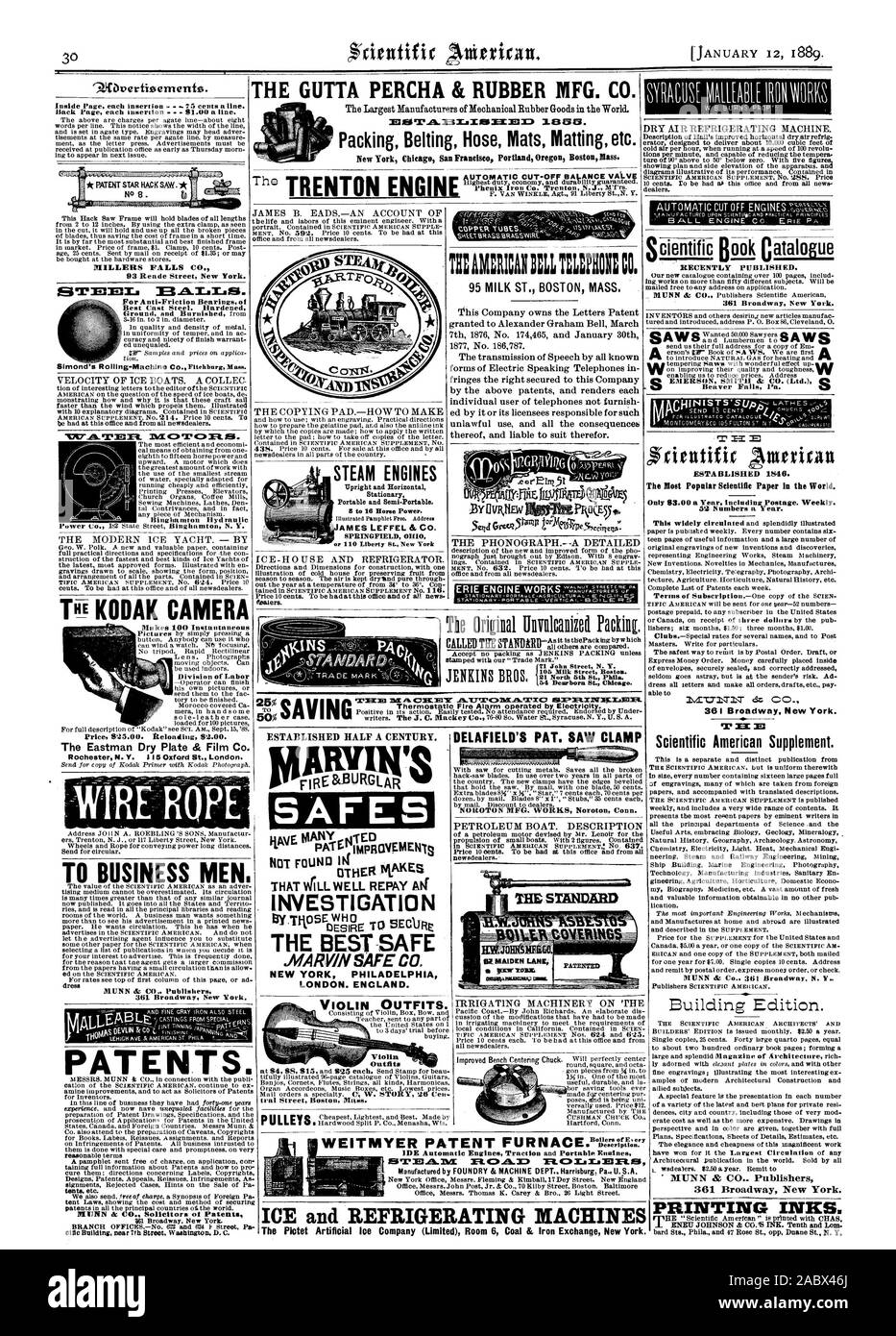 Les concessionnaires. Les moteurs à vapeur AMES LEFFEL & CO THAERICANIZLL TBLEPENE d'OHI SPRINGFIELD JENKINS BR 21 5e Rue Nord Phila 54 Rue Dearborn Chicago. Un coffre-fort ilAVE MAZ04-IrMEPDRaVF.MENTS FUME PAS QUI VA BIEN REMBOURSER Ali . L'ENQUÊTE LE MEILLEUR-SAFE tenues Violon POULIES NEW YORK PHILADELPHIE LONDRES. L'Angleterre. FIRE&CAMBRIOLEUR VIOLON tenues. La gutta percha & RUBBER MFG. 0 R. NOUS CO. la R. 0 MN MS MI R.E6 l'Eastman Dry Plate & Film Co. Rochester N.Y. 5 Londres Oxford St.. Pour les hommes d'affaires. MUNN & CO. Procureurs des brevets a récemment publié. Créé en 1846. Document scientifique les plus populaires dans le monde Banque D'Images