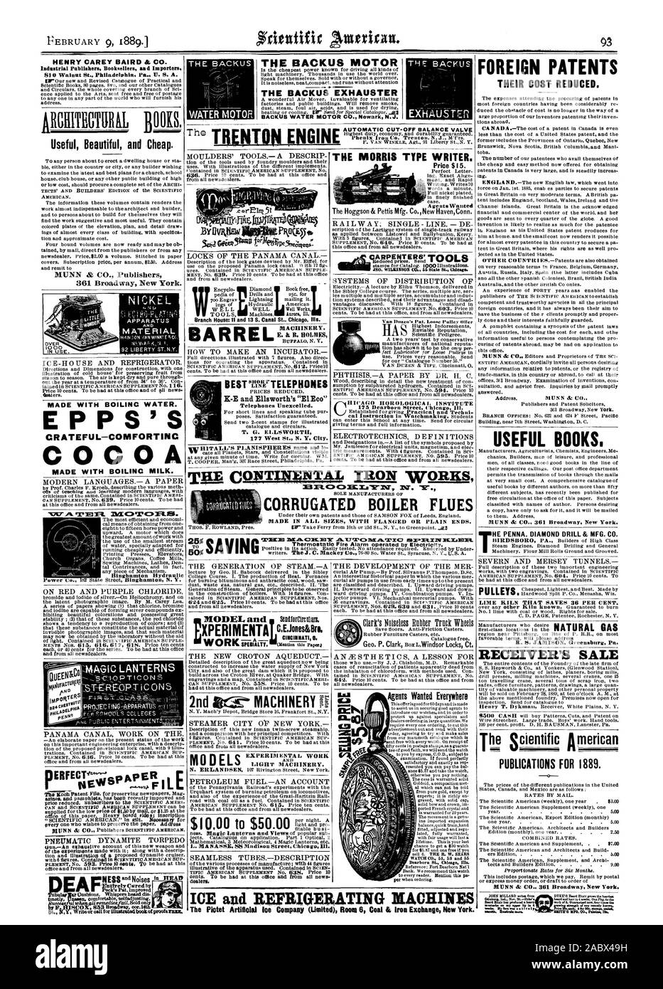 Le moteur de l'ASPIRATEUR BACKUS BACKUS BACKUS WATER MOTOR CO. Newark au New Jersey. HENRY CAREY BAIRD & Co. et libraires éditeurs industriels importateurs TR 0 Walnut St Philadelphie. Pa U. S. A. Beau utile et bon marché. les concessionnaires. W 'Scientific American'. en dorure. Mowry ou quiconque souhaite préserver le papier. Tous les bureaux et ese&de tous les marchands de journaux. L. MA SS NASSE Madison Street Chicag Ill. 73A-LANTERNES LOGNT AGie FAITE AVEC DE L'EAU BOUILLANTE. L'EPPS-COMFORTINC CRATEFUL Binghamton CACAO Puissance hydraulique (Jo. Faites bouillir AVEC LE LAIT. en général meilleur TWTE affine de LEP sans égale d'un téléphone. T. G. ELLSWORTH Banque D'Images