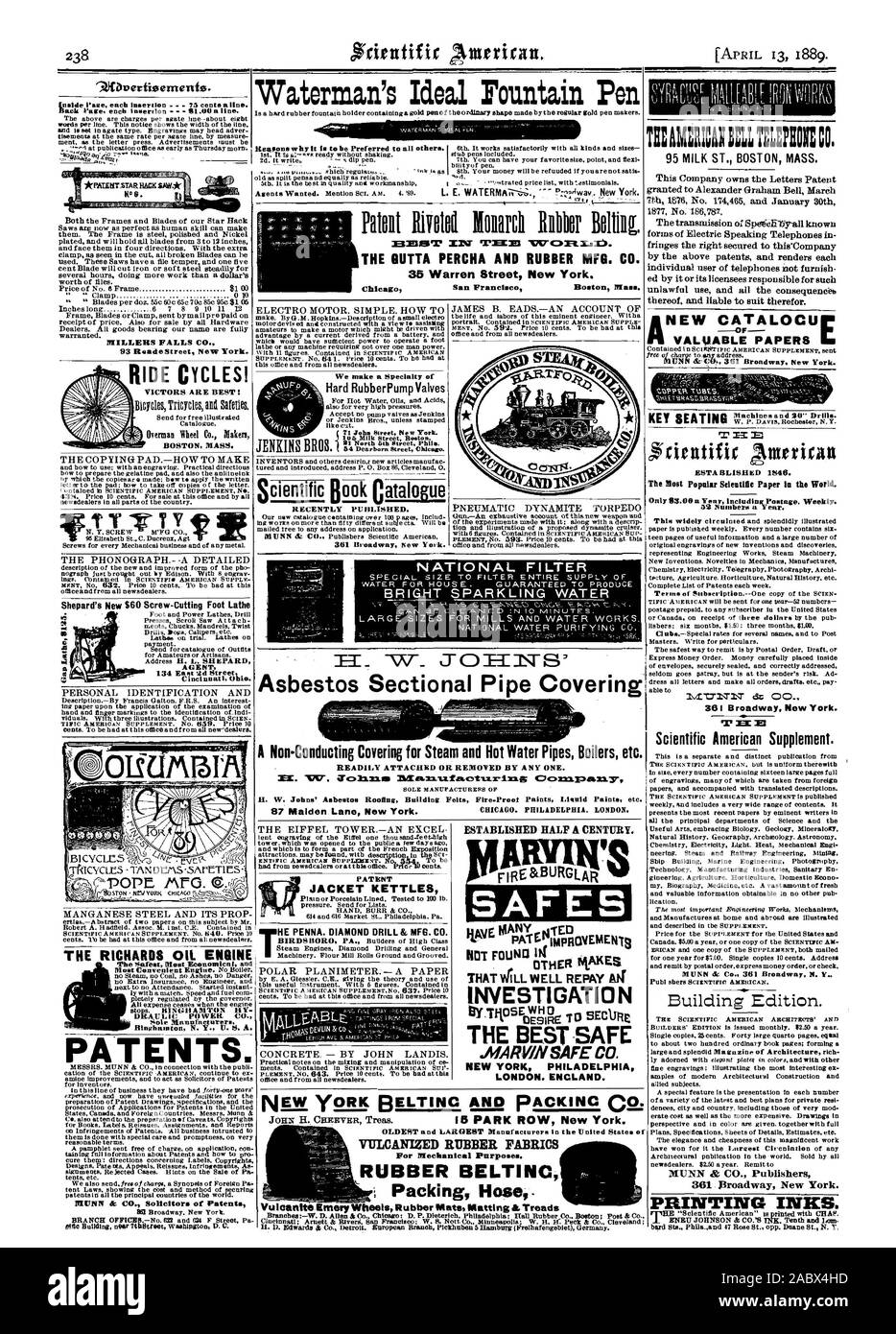 D'une variété de la dernière et de meilleurs plans de secteur rési dences ville et pays y compris ceux de mod très perspective et dans la couleur sont administrés ensemble avec feuilles de spécifications Plans plein de détails. Des dépenses. etc. L'élégance et bon marché de ce magnifique travail qu'pnblication d'architecture dans le monde. Vendu par tous les newsdeaiers. 2,50 $ par année. Verser t 361 Broadway New York. Les encres d'impression. S'agenouilla JOHNSON & CO.'S À& Dixième et Lam., Scientific American, 1889-04-13 Banque D'Images