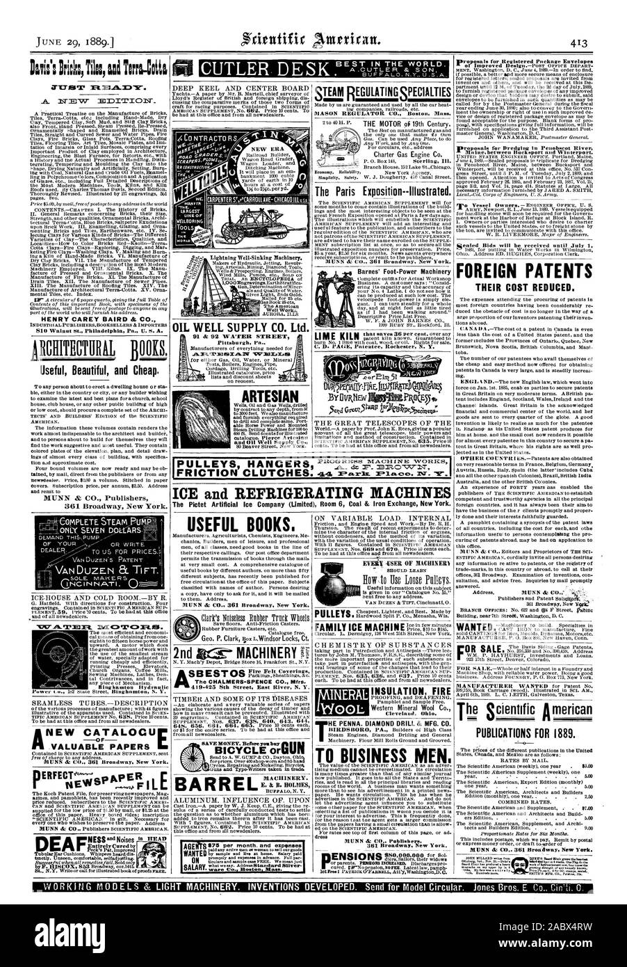 Nouvelle ère du pétrole SUPPLY CO.,LTD MASON régulateur. Boston Mass. CO. L'Exposition de Paris-illustré. MUNN & CO. 361 Broadway New York. Incendie ISOLATION Cleveland Ohio. Minéral IL PENNA. Les forages au diamant & MFG. CO. B B 0 D'AFFAIRES MOI MUNN & CO Propositions d'éditeurs pour le dragage dans la rivière Penobscot brevets étrangers, leur coût réduit. RA PUBLICATIONS pour 1889. 1 TM'cirsT MDITIOZT HENRY CAREY BAIRD & CO. utile belle et bon marché. Bing hamton tête hydraulique baril de machines. Livres utiles. Le Chalmers-SPENCE CO. Fabricant. 91 & 92 Water Street Pittsburgh Pa. SIAM' VITIOIA3L.M1 puits artésiens et puits de pétrole Supply Co Banque D'Images