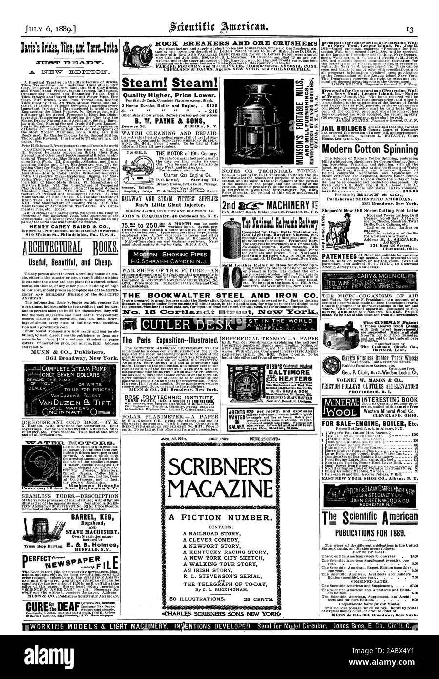 HENRY CAREY BAIRD & CO. BUFFAL N.Y. la vapeur ! La vapeur ! Prix supérieur de qualité inférieure. B. W. PAYNE & SONS 56 tiroirs. ELMIRA N. Y. JOHN S. URQUHART 46 Cortlandt St N. Y. PIPES MODERNE Le Exposition-Illustrated de Paris. T. BALTIMORE chambres supérieure et inférieure chaud le Ilandaommt et Mott Ea. nom poêles à charbon iml dans le monde. B. C. BIBB & SON Cuisinière fondateur. Annonce IneLEIZED Baltimore LINTEAUX FENTES ware Co. Boston Blass. Les éditeurs modernes de la filature de coton de SCIENTIFIC AMERICAN 361 Broadway. New York. L'AGENT 134 2e Rue Cincinnati (Ohio). Beau utile et bon marché. La puissance hydraulique Binghamton Banque D'Images