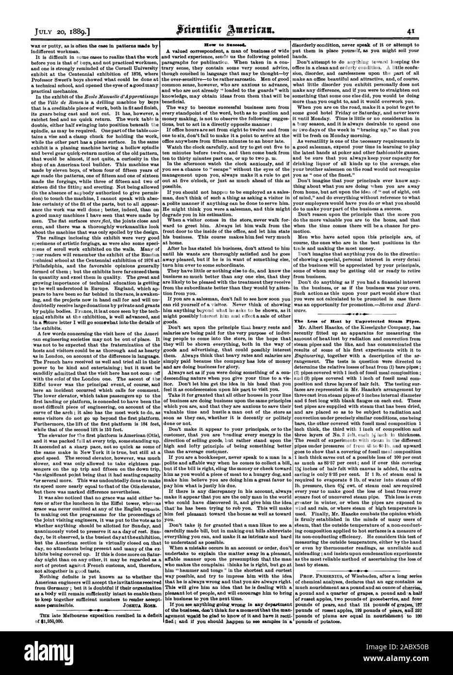 Les pommes de terre roussâtres de deux livres de groseilles et quatre livres de poires et que 4 poe& de raisins 127 livres de pommes de terre russet 192 livres de poires et 327 livres de prunes sont égaux dans l'alimentation pour 100 livres de pommes de terre., Scientific American, 1889-07-20 Banque D'Images