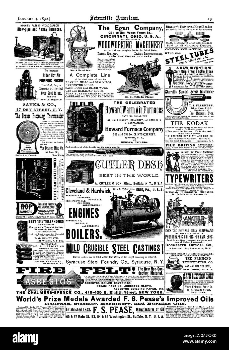 -1e SANS SOUDURE J' UNE NOUVELLE INVENTION ! FULTON FER & ENGINE WORKS 27 rue de la brosse 1887 Masse Athol U. S. A. L'ÉCHANGE NATIONAL KODAK 161 MACHINES À ÉCRIRE MACHINES À ÉCRIRE La Salle Street Chicag Ill. NOUS FAIRE TOUTES SORTES DE "Hammond" à l'Exposition de Paris. NEW YORK, U.S.A. 12 Cortlandt Street NEW YORK. Eiteamer Martclaine.r3r Milian:alms (Dian. Plus grande épreuve pratique jamais réalisé. Tous les rider de l'air chaud du moteur de pompage capots métalliques. MLUMossaSon. Dans le ton et la qualité inégalée. T. G. ELLSWORTH Plumbago GREENE TWEED Emballage & Co. et du tuyau de purge des fours d'essai. Presses de poinçonnage poussez l'extrémité du manche. Banque D'Images