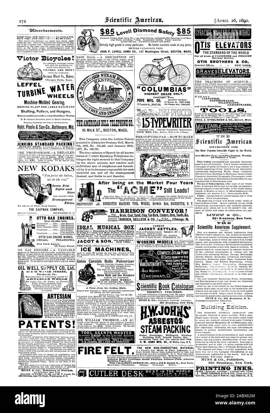 85 $ 85 $ la sécurité de diamants amour ' JOHN P. LOVELL ARMS CO. 147 Washington Street BOSTON MASS. 9Jfbverti emerifs9. Page intérieure chaque insertion . . 75 c. la ligne. Page Rack chaque insertion - 1,00 $ par ligne. Victor vélos ! Vainqueurs sont meilleures ! Machine-Molded l'engrenage. Usine de conduite pour les chemins de câbles et poulies d'Arbre des cintres. AndGeneral mélangeurs Équipement pour engrais travaille JENKINS EMBALLAGE STANDARD ! Nouveau KODAKS 91 & 92 rue de l'eau artésienne Pittsburgh Pa brevets ! Lait 95 ST. Masse de Boston. MUSICAL IDÉAL 30X est la dernière invention de boîtes à musique suisses c'est le plus doux et le plus parfait instrument pour Banque D'Images 85 $ 85 $ la sécurité de diamants amour ' JOHN P. LOVELL ARMS CO. 147 Washington Street BOSTON MASS. 9Jfbverti emerifs9. Page intérieure chaque insertion . . 75 c. la ligne. Page Rack chaque insertion - 1,00 $ par ligne. Victor vélos ! Vainqueurs sont meilleures ! Machine-Molded l'engrenage. Usine de conduite pour les chemins de câbles et poulies d'Arbre des cintres. AndGeneral mélangeurs Équipement pour engrais travaille JENKINS EMBALLAGE STANDARD ! Nouveau KODAKS 91 & 92 rue de l'eau artésienne Pittsburgh Pa brevets ! Lait 95 ST. Masse de Boston. MUSICAL IDÉAL 30X est la dernière invention de boîtes à musique suisses c'est le plus doux et le plus parfait instrument pour Banque D'Images