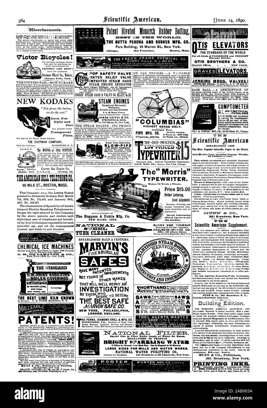La nouvelle société THIAMMICA KODAKS EASTMAN:10:1201B Ltée. Lait 95 ST. Masse de Boston. Cette société détient le brevet accordé à Alexander Graham Bell 7 mars 1876 n° 174465 et n° 186787 du 30 janvier 1877. La transmission de la parole par toutes les formes connues de la parole électrique téléphones en marge du droit fixé à cette entreprise par ces brevets et rend chaque utilisateur de téléphones fournit pas de celle-ci et susceptibles de convenir à cet effet. MACHINES À GLACE et vapeur chimique Machines de courroie pour faire 700 livres de glace dans vingt-quatre heures. Q. Mi. Pied West 13th St. New York. Les brevets ! Les moteurs à vapeur Banque D'Images La nouvelle société THIAMMICA KODAKS EASTMAN:10:1201B Ltée. Lait 95 ST. Masse de Boston. Cette société détient le brevet accordé à Alexander Graham Bell 7 mars 1876 n° 174465 et n° 186787 du 30 janvier 1877. La transmission de la parole par toutes les formes connues de la parole électrique téléphones en marge du droit fixé à cette entreprise par ces brevets et rend chaque utilisateur de téléphones fournit pas de celle-ci et susceptibles de convenir à cet effet. MACHINES À GLACE et vapeur chimique Machines de courroie pour faire 700 livres de glace dans vingt-quatre heures. Q. Mi. Pied West 13th St. New York. Les brevets ! Les moteurs à vapeur Banque D'Images