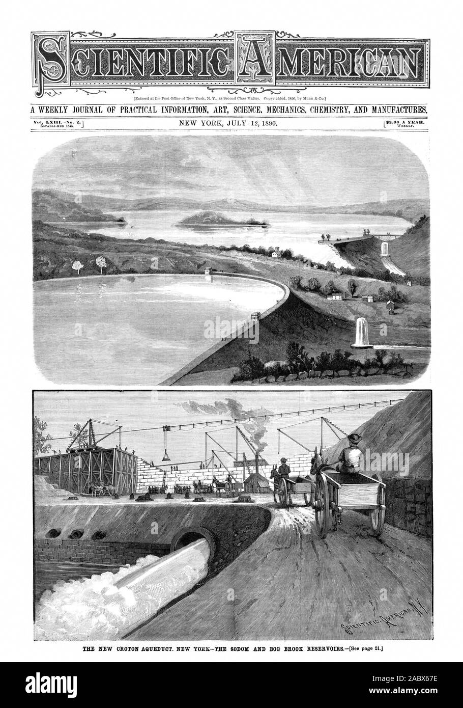 La nouvelle CROTON AQUEDUC. NEW YORK-LA SODOME ET TOURBIÈRE BROOK RÉSERVOIRS[Voir page 21.) CHAQUE SEMAINE. Vol. LX1 -No. 2.1 j'telelmislEt lèvre propre, Scientific American, 1890-07-12 Banque D'Images