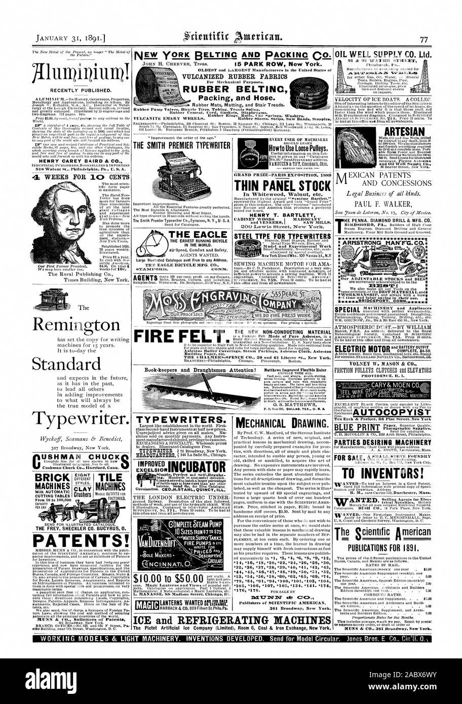 En caoutchouc vulcanisé pour tissus fins mécanique. L'emballage et de courroie de caoutchouc flexible. Tapis Tapis de caoutchouc et les marches d'escalier. 'Bagues caoutchouc Rolls I r Les rondelles ressorts. VULCANITE EMERY ROUES. Feuilles de caoutchouc. Bandes Bandes vu Stopples publié récemment. HENRY CAREY BAIRD & Co. à écrire. Les brevets ! MUNN & CO. Procureurs d'Patentn GRAND PRIX - EXPOSITION DE PARIS 1589 EN STOCK PANNEAU MINCE Bois Blancs Noyer etc. HENRY T. BARTLETT J'ai vu bien d'huile MOULINS ACAJOU SUPPLY CO.,LTD VELOCITY DE BATEAUX À GLACE. Une collec. LSTRONG ARTÈSIENNE ARI 1MAN'F'G. IE 0 WATPD CO. A.LARE.SRMAPFIZARCAL j 31E1M RS 'J' : YOLNEY W. MASON Banque D'Images