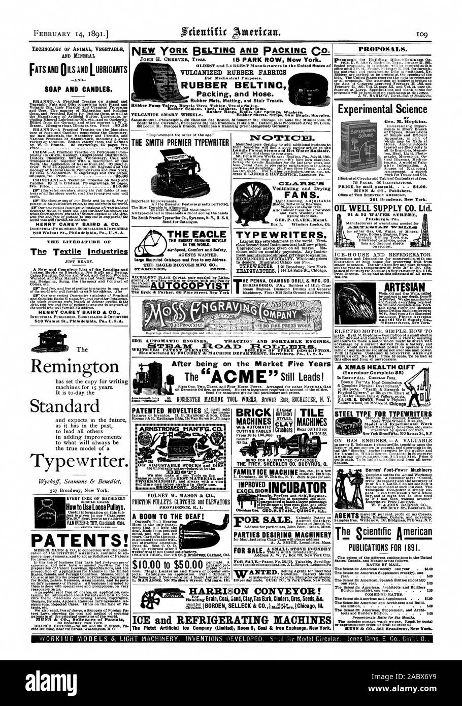 Toutes les chaudières d'ESCITION. Fabriqué par FOUNDRY & MACHINE MINISTÈRE Harrisburg Pa U. S. A. Après avoir été sur le marché cinq ans Acme brique Babe automatique tables de découpe de 10 à 100000 MACHINES TILE EIGHF Concasseurs CONVOYEUR ARGILE HARRISON ! Les machines frigorifiques et de Glace La glace artificielle Pictet Company (limitée) Prix du charbon 6 il change de fer New York. ialrr 3i.1.1.41S puits artésien et d'huile d'alimentation bien C 80 rue de castor. New York. Une SANTÉ NOËL CIFT Barnes' Foot-Power Machines, Scientific American, 1891-02-14 Banque D'Images Toutes les chaudières d'ESCITION. Fabriqué par FOUNDRY & MACHINE MINISTÈRE Harrisburg Pa U. S. A. Après avoir été sur le marché cinq ans Acme brique Babe automatique tables de découpe de 10 à 100000 MACHINES TILE EIGHF Concasseurs CONVOYEUR ARGILE HARRISON ! Les machines frigorifiques et de Glace La glace artificielle Pictet Company (limitée) Prix du charbon 6 il change de fer New York. ialrr 3i.1.1.41S puits artésien et d'huile d'alimentation bien C 80 rue de castor. New York. Une SANTÉ NOËL CIFT Barnes' Foot-Power Machines, Scientific American, 1891-02-14 Banque D'Images