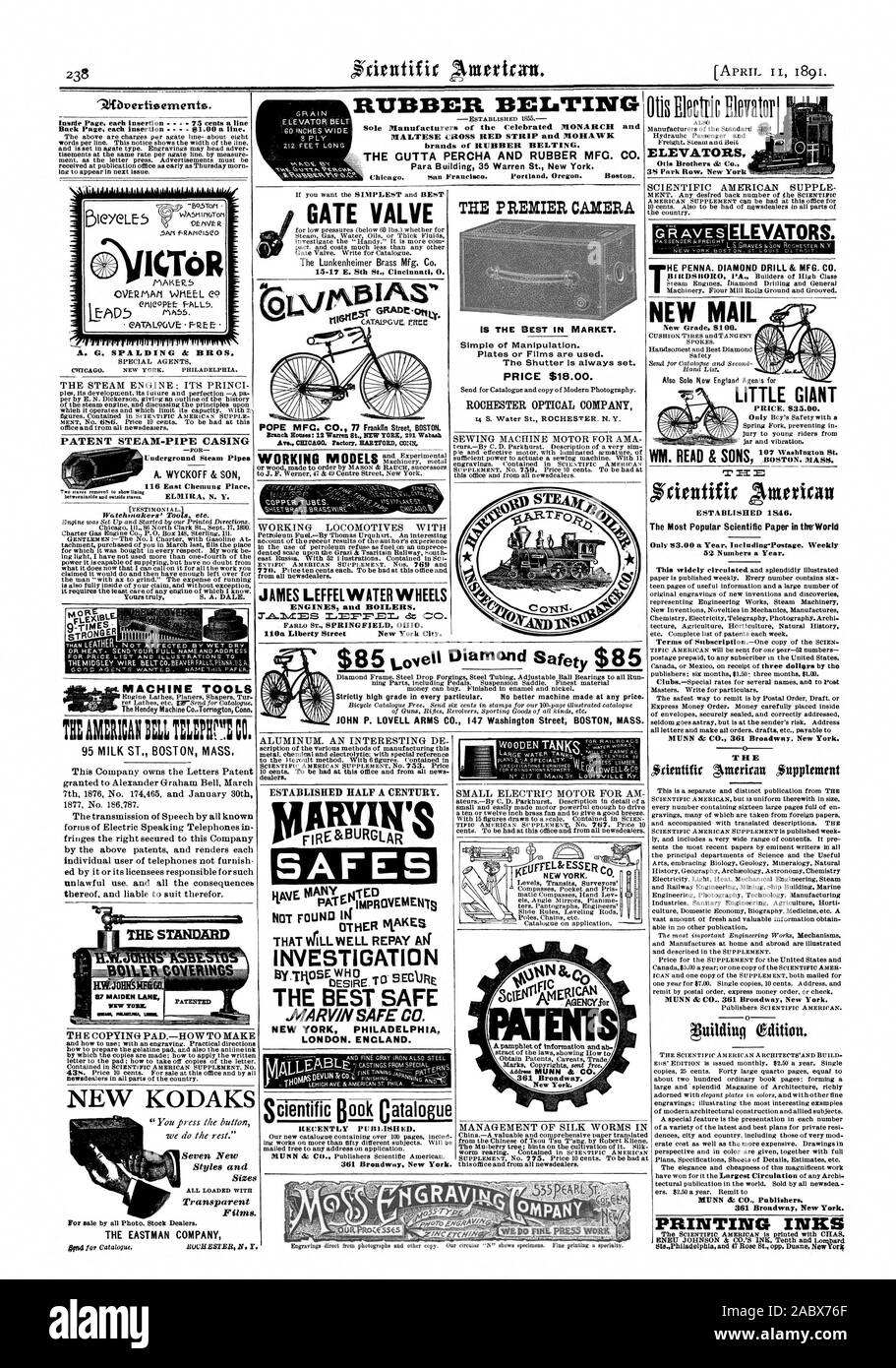 Ascenseurs 35 Park Row. New York. 9.0Vertissements Page intérieure chaque insertion - 73 cents une ligne arrière Page chaque insertion 81.00 une ligne. Courroies en caoutchouc BANDE ROUGE croix de Malte et de MOHAWK marques de courroie de caoutchouc. La fabrication de caoutchouc et de gutta-percha. CO. de Chicago. San Francisco. Portland (Oregon). L'ÉLÉVATEUR DE Boston 60 pouces de largeur de tuyaux à vapeur souterraine Yours truly S. A. Dale. Machines-outils TS:am ricain néant 217 : C 95 ST LAIT. Masse de Boston. La société EASTMAN NOUVEAU KODAKS icToR A. G. SPALDING & BROS. GATE VALVE 15-17 E. 8th St. Cincinnati 0. Le PREMIER MINISTRE A. CAMÉRA WYCKOFF & SON Sept nouveaux styles et dimensions Banque D'Images