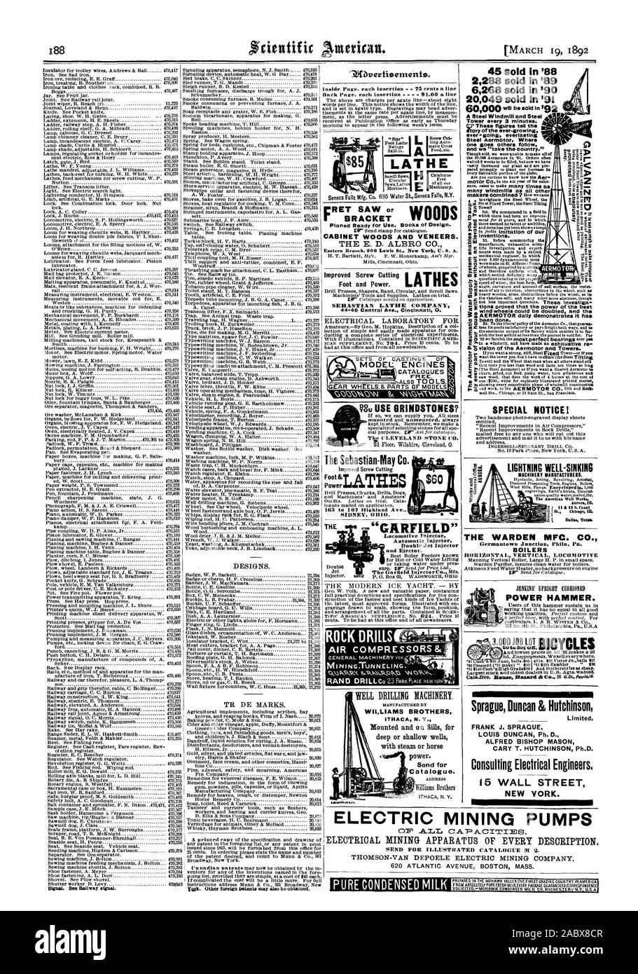 Rabotés support prêt à l'emploi. Livres de Design. CABINET WOODS ET les placages. L'E. D. ALBRO CO. Le Sebastian-May Co. T malade Alimentation 00 SIDNEY. 45 vendue en 88 2288 vendu en 89 6268 vendu en '90 '91 20049 vendu dans une tour d'acier et acier Moulin toutes les 3 minutes. Histoire de l'augmentation des cours de l'acier jamais éternelle Aermotor. Où on veut d'autres suivent et nous "prendre le pays.' une des roues du vent pourrait être doub ed et le quotidien AERMOTOR démontrer qu'elle possède un re AVIS SPÉCIAL ! Bien-FOUDRE NAUFRAGE ANTIQ FABRICANTS. Aurora Illinois St. Chicag 1 Un canal 13 et le directeur de l'usine. C Germantown Junction Phila Banque D'Images