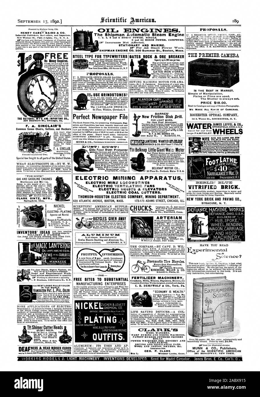 Le moteur à vapeur automatique Shipman 1246 et S HORSE POWER SEUL. L'ARRÊT ET MARINE. HENRY CAREY BAIRD & Co. et libraires éditeurs industriels importateurs SI Noyer St Philadelphie. Pa U. S. A. CE QUE L'ÉLECTRICITÉ ISBY W. W. 'la' SINTZ immobile et Marine. CLARK SINTZ MFR. Springfield dans l'Ohio. TYPE D'ACIER POUR MACHINES À ÉCRIRE SITES GRATUITS À DES ENTREPRISES DE FABRICATION(0 UN LANSON CARY r ThREP UN  Ft K.' LAINE TEINTURE CHAÎNE tEi RONDELLES ET MACHINES DE MISE EN BREVET Squeeze l'OWER essoreuses pour fils de bonneterie et de la teinture. Le séchage et le chef de l'ARRIVEE. P. CLARK PROPOSITIONS. L Banque D'Images