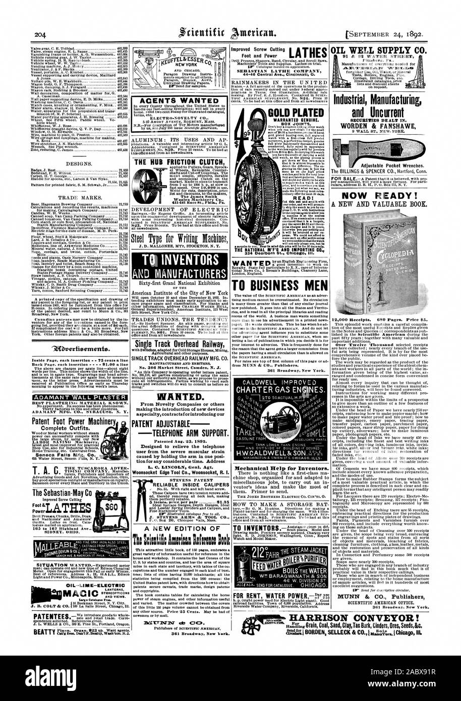 J. Meilleures Badge 21859 Abverfisemenfe 9. À l'intérieur de chaque insertion Page 75 c. une ligne arrière Page chaque insertion - S1.00 une ligne le Sebastian-May pied 165 C à 167 Highland Ave. SIDNEY. L'Ohio. Électro-NOVELT VOULAIT AGENTS C à voie unique des inventeurs de fer des frais généraux avec des commutateurs adaptés pour des chambres froides de l'exploitation minière et à d'autres fins agricoles. Les FRAIS GÉNÉRAUX DE FABRICATION DE FER À VOIE UNIQUE. ERECTERS FABRICANTS CO. ET No 306 Market Street Camden N. J. VOULAIT. que l'introduction des nouveaux appareils une spécialité contrats pour introduire notre brevet téléphone réglable appuie-bras. Conçu pour soulager Banque D'Images