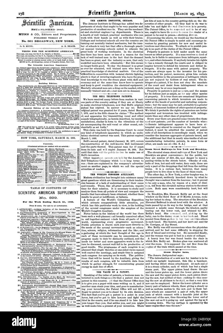 Support de lampe 187 Watts 181 Mine car Durand BIOGRAPHIE 180.-M. L'anniversaire Anniversaire Pasteur.-l'cele railroad à Washington.-voitures et de l'usine. illustrations 14367 navires dans la fabrication de ce produit 14374 L'ARMOR Institute de Chicago. La Compagnie de Téléphone Bell les brevets. Le CONGRÈS DU MONDE AUXILIAIRE. La VALEUR D'UN BREVET. Fer vapeur Street à New York et de Brooklyn. Scies à moteur à vapeur., Scientific American, 1893-03-25 Banque D'Images