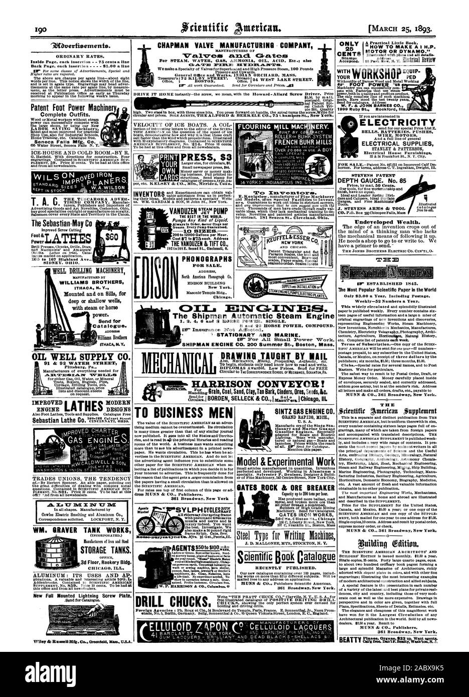 Machines d'alimentation Pied brevet des tenues complètes. WILS SUR ER TAILLES S. W.A.WILSON Le Sebastian-May C Power MACHINES DE FORAGE BIEN WILLIAMS BROTHERS ITHACA N. monté et sur Sills pour profondément ou puits peu profonds avec de la vapeur ou l'électricité. Pour envoyer un catalogue. Puits de pétrole SUPPLY CO. WM. Réservoir PLUS GRAVE DES RÉSERVOIRS DE STOCKAGE DE TRAVAUX PUBLICS. 3ème étage Rookery Bldg. Appuyez sur 3 pour les hommes d'affaires voulaient lEASY & Modèle travail expérimental ROCK & PORTES COUPE-minerai publié récemment "construire edition. s.rWtrietCataee2Osy.a;1taax J'''DTOURS MODE' CONCEPTS DE MOTEUR DE GAZ À 51 GliIES 1.  FLOURING MILL de machines. BUHR FRANÇAIS MILLS que 25 centimes à = 'Comment Banque D'Images